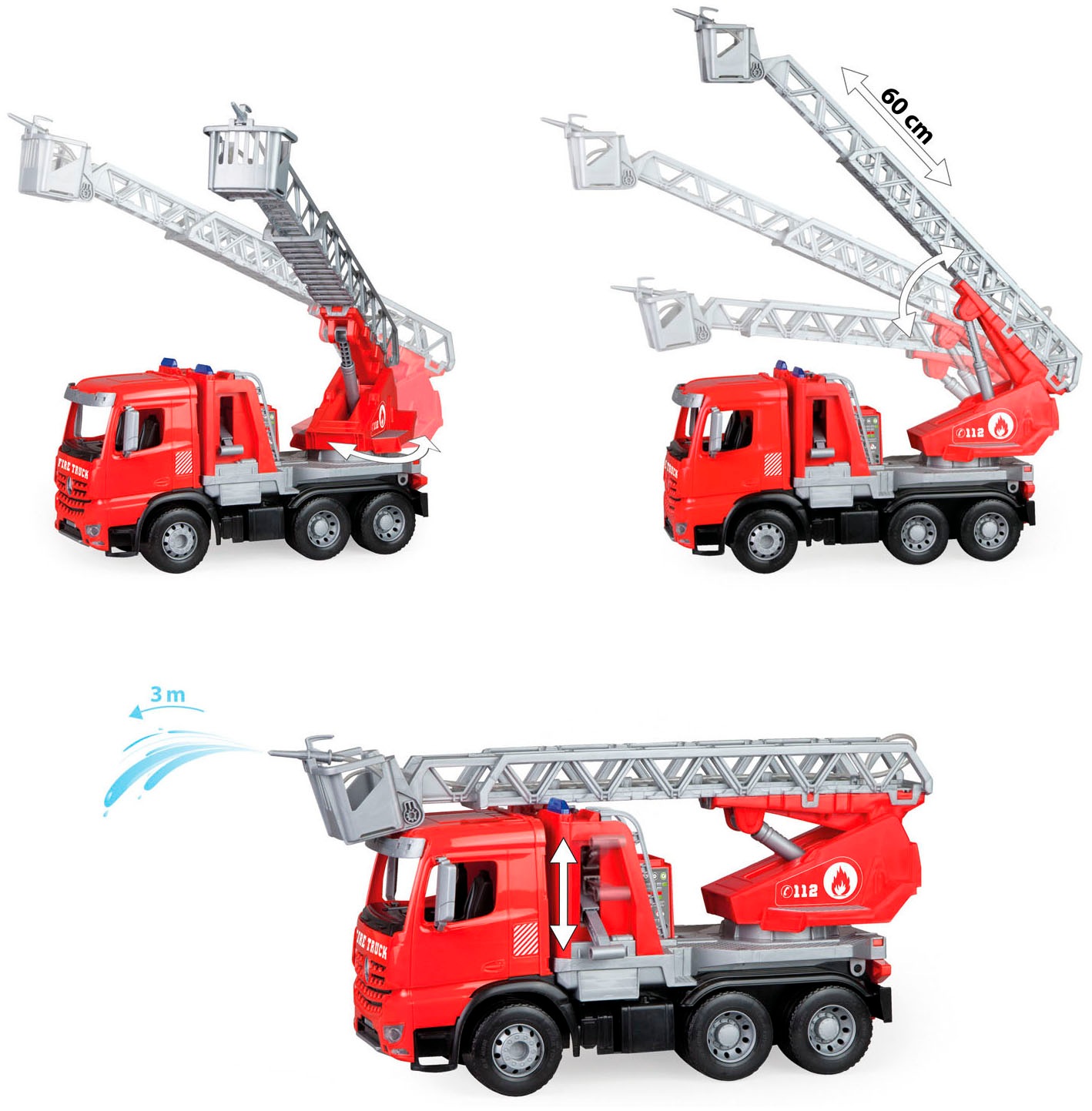 Lena® Spielzeug-Feuerwehr »Worxx, Leiterfeuerwehr Mercedes Arocs« Made in Europe