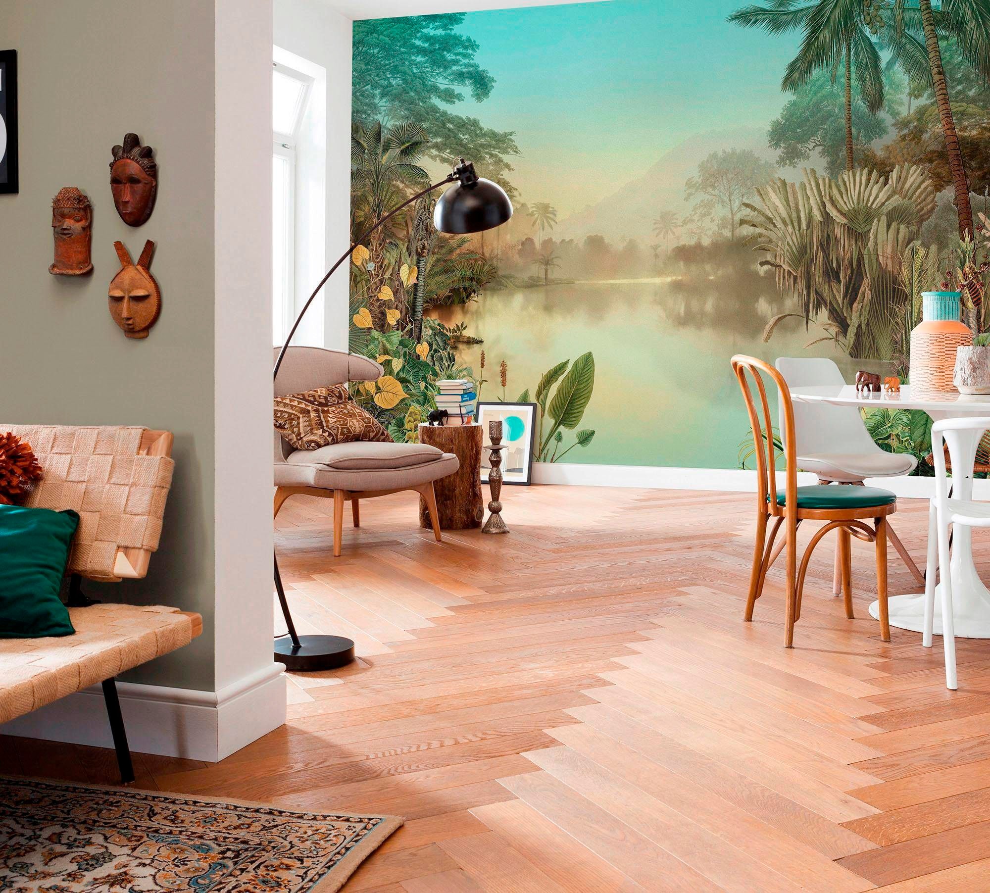 Komar Papier peint intissé »Digitaldruck Vlies -  Lac Tropical - Grösse 400 x 270 cm« imprimé Wohnzimmer, Schlafzimmer