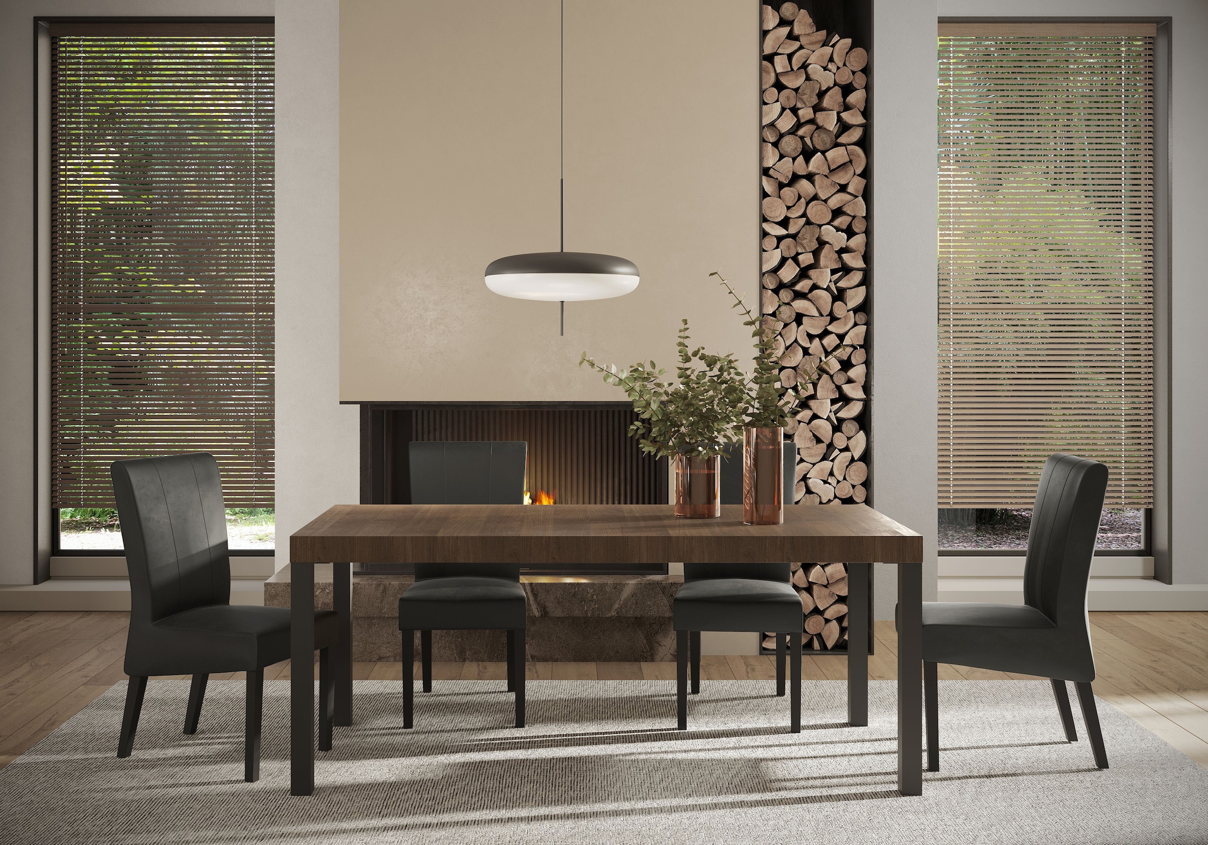 Home affaire Table de salle à manger »Everest 189 x 88 cm, Küchentisch, Esszimmertisch« moderner rechteckiger Esstisch mit Metallbeinen