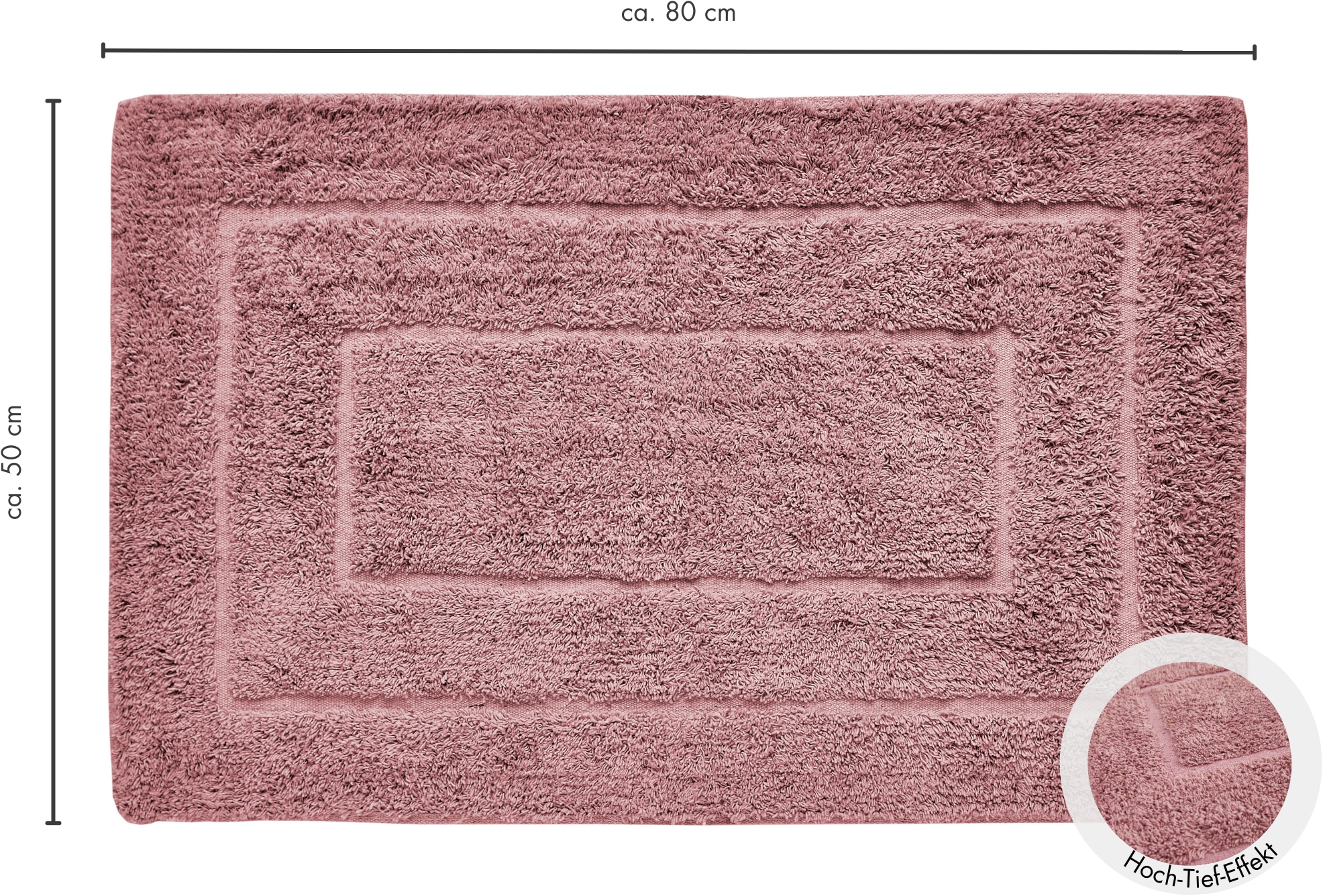 Andiamo Badematte »Havanna, 50x80 cm« Höhe 7,5 mm fussbodenheizungsgeeignet | schnell trocknend Badteppich, Uni Farben, Hoch-Tief Effekt, verschiedene Designs