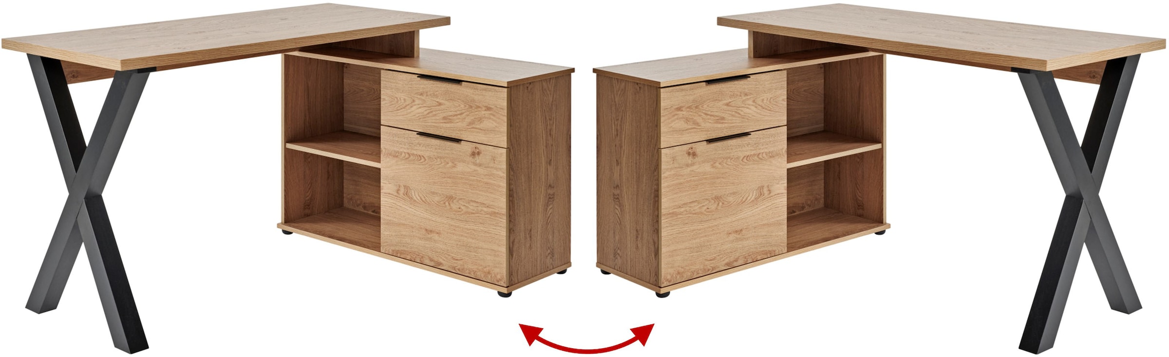 Jahnke Eckschreibtisch »X-CLUB C 40 E« 1 Stk. tlg. Eckschreibtisch, wechselseitig montierbar, X-Gestell
