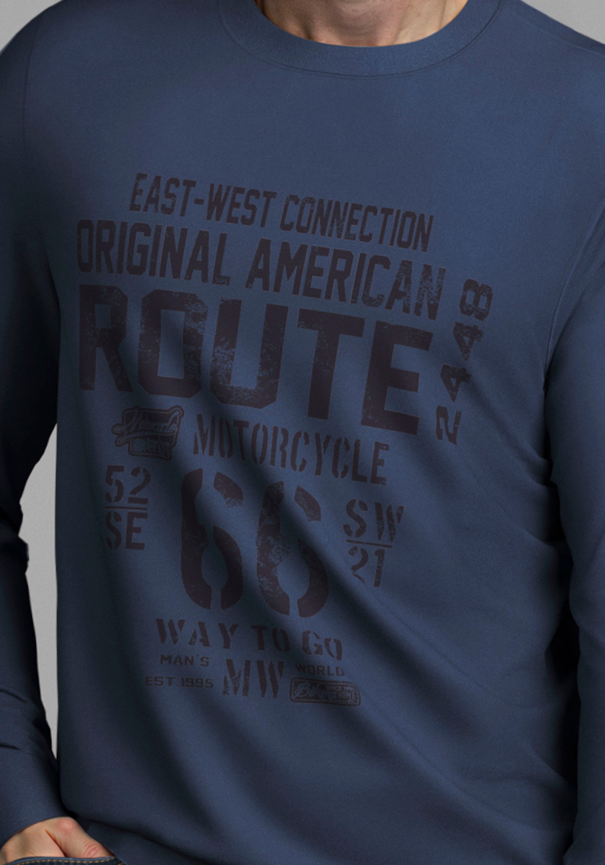 Man's World Shirt à col rond »Neue Kollektion!« mit Bündchen