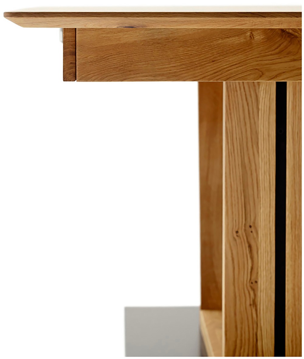 MCA furniture Table de salle à manger »Morena Säulentisch Komfort Tisch« Synchronauszug,ausziehbar,Wildeiche,massiv,geölt,XXL
