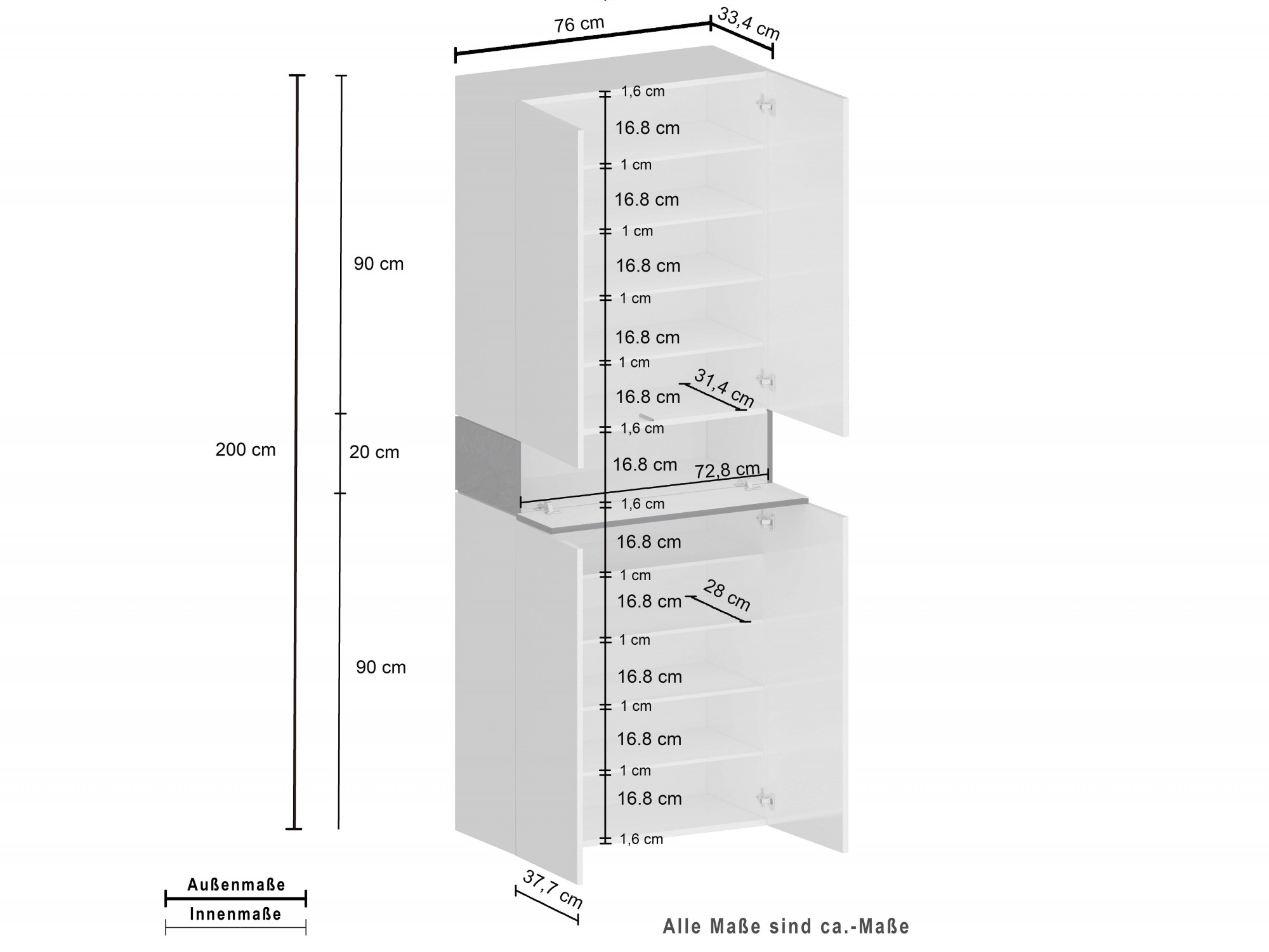 Home affaire Armoire à chaussures »Savona« 1 cuis tlg.