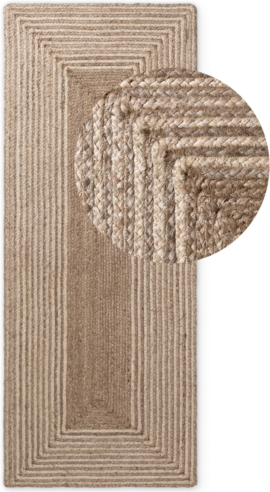 HANSE Home Tapis »Juno Line  Juteteppich« Rectangulaire 9 mm Höhe jute, forme, fait main, tapis de salon, tapis naturel, salon