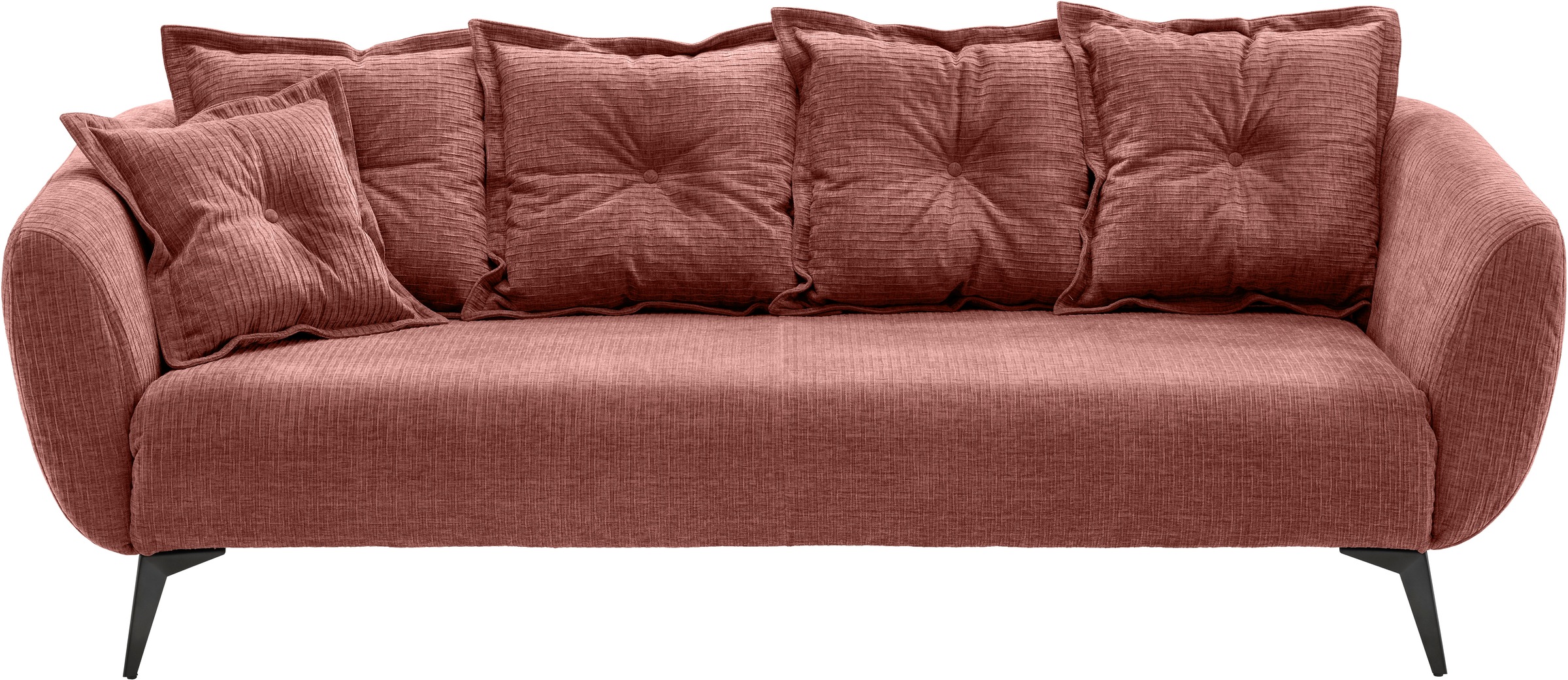 Home affaire 3-Sitzer »Baggio Breite 236 cm, modernes Sofa, hoher Fuss, bequem« schwarze Metallfüsse
