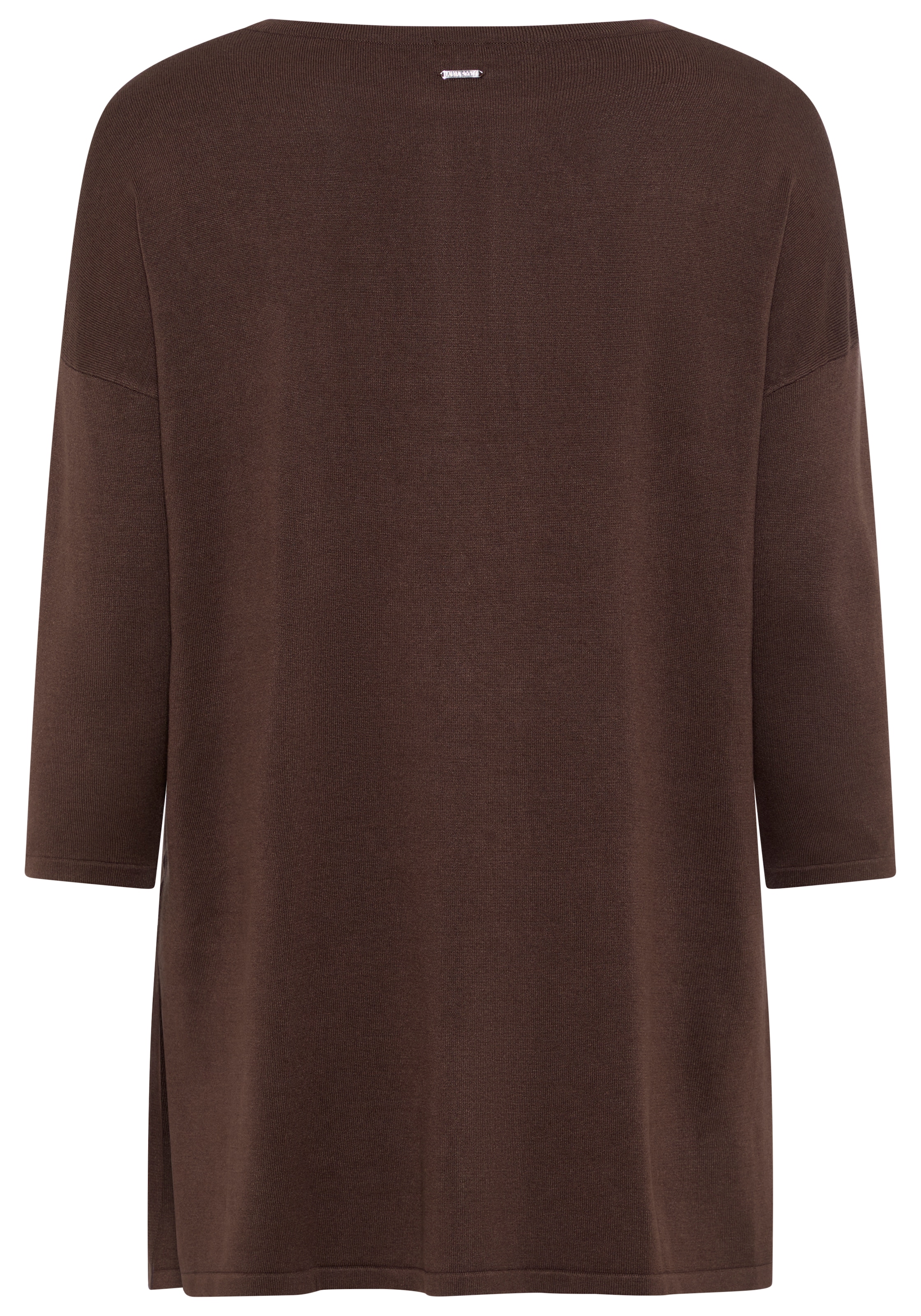 Laura Scott CURVE Pull long »Grosse Grössen« en maille fine fluide avec fente latérale