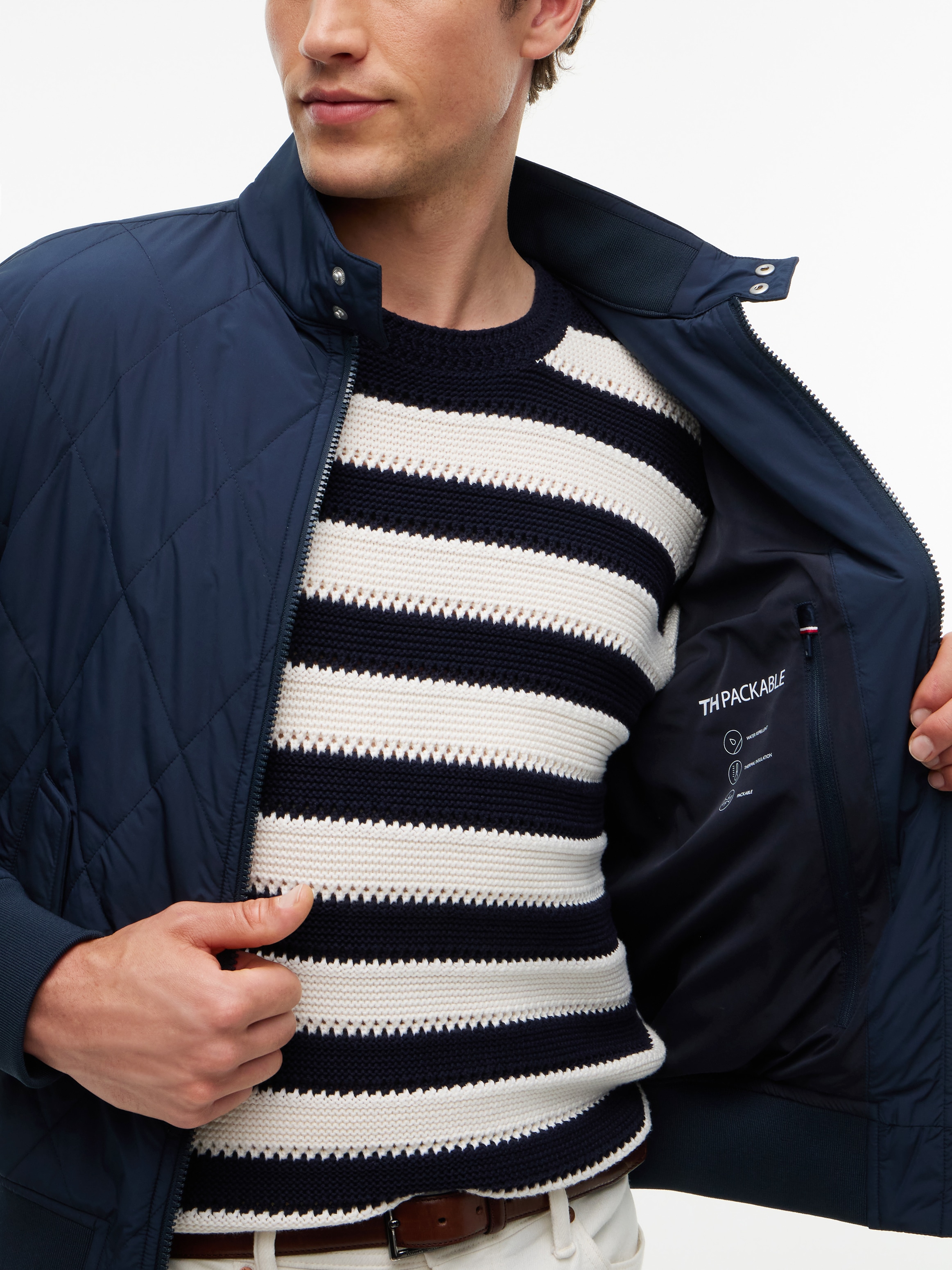 Tommy Hilfiger Blouson »PACKABLE QUILTED HARRINGTON« mit Stehkragen, wasserabweisendes Finish