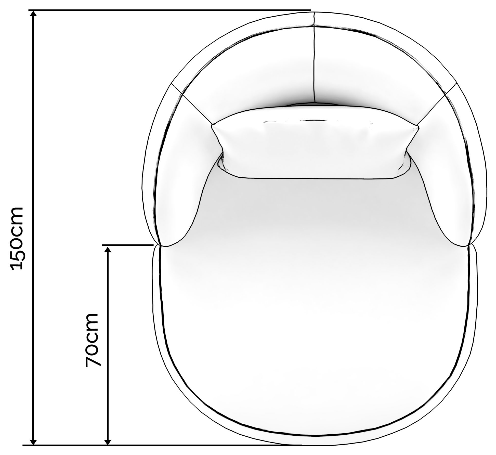 LeGer Home by Lena Gercke Fauteuil XXL »Yllara, moderner Lesesessel, Loveseat mit grosszügiger Sitzfläche« avec dossier courbé en velours ou structure