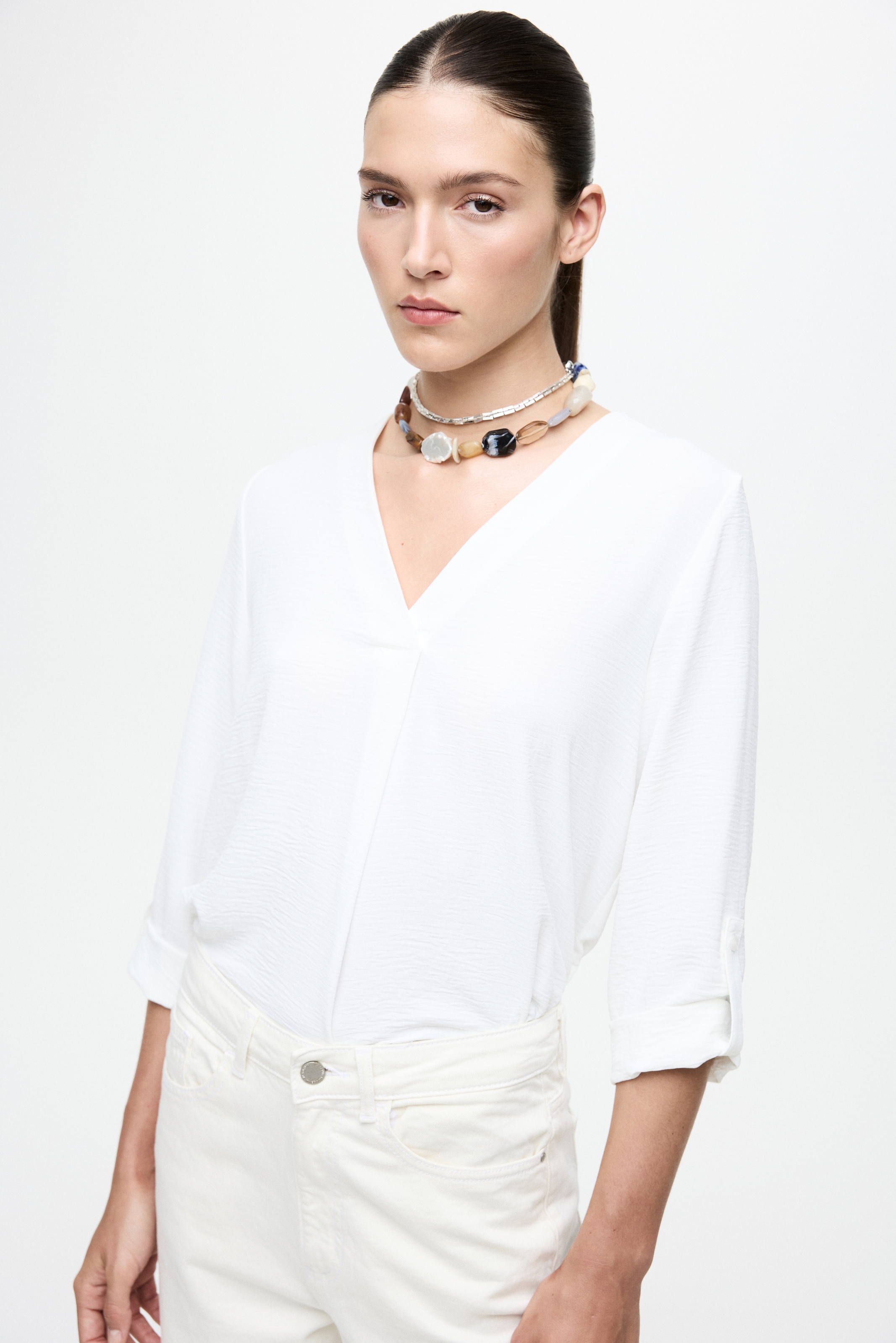 Vila Chemisier »VIJOSA 3/4 V-NECK TOP - NOOS«