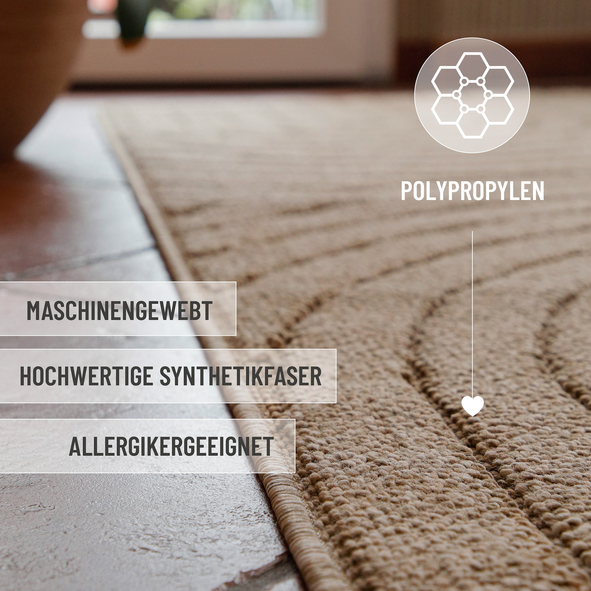 Wecon home Tapis »Monoq« Rectangulaire 12 mm Höhe Flachgewebe, wetterfest, Retro Design, robust, In- & Outdoor Teppich