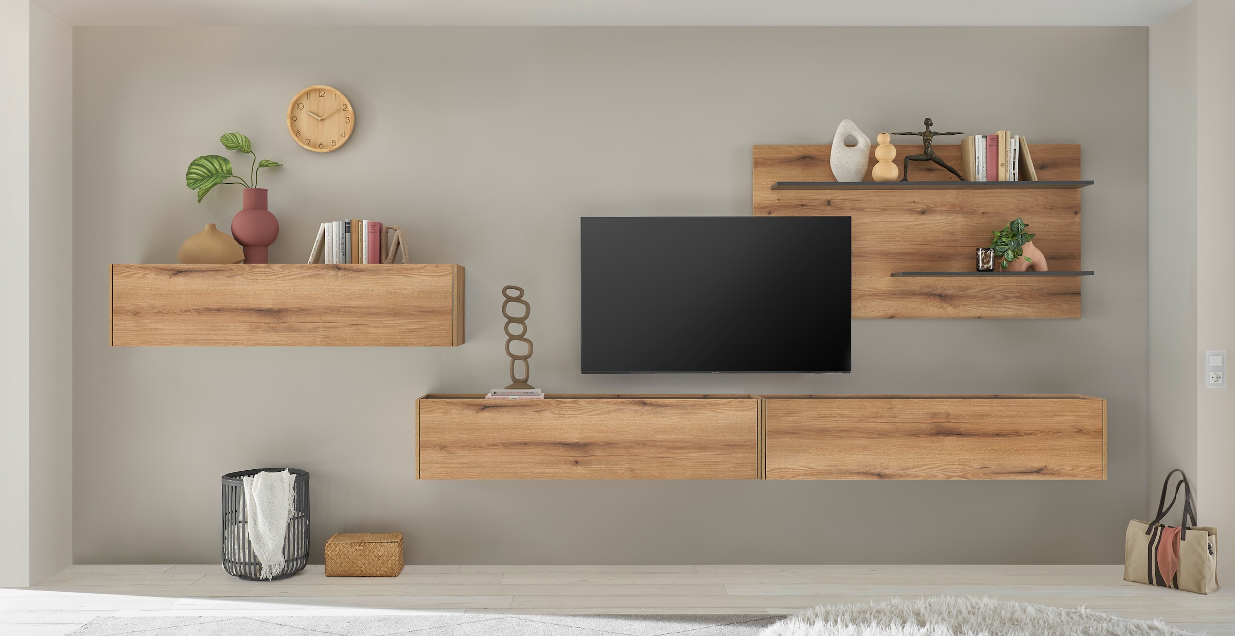 Home affaire Wohnwand »City/Giron, moderne Anbauwand, Komplettset in vielen Farben verfügbar« Set, 4 Stk. tlg.