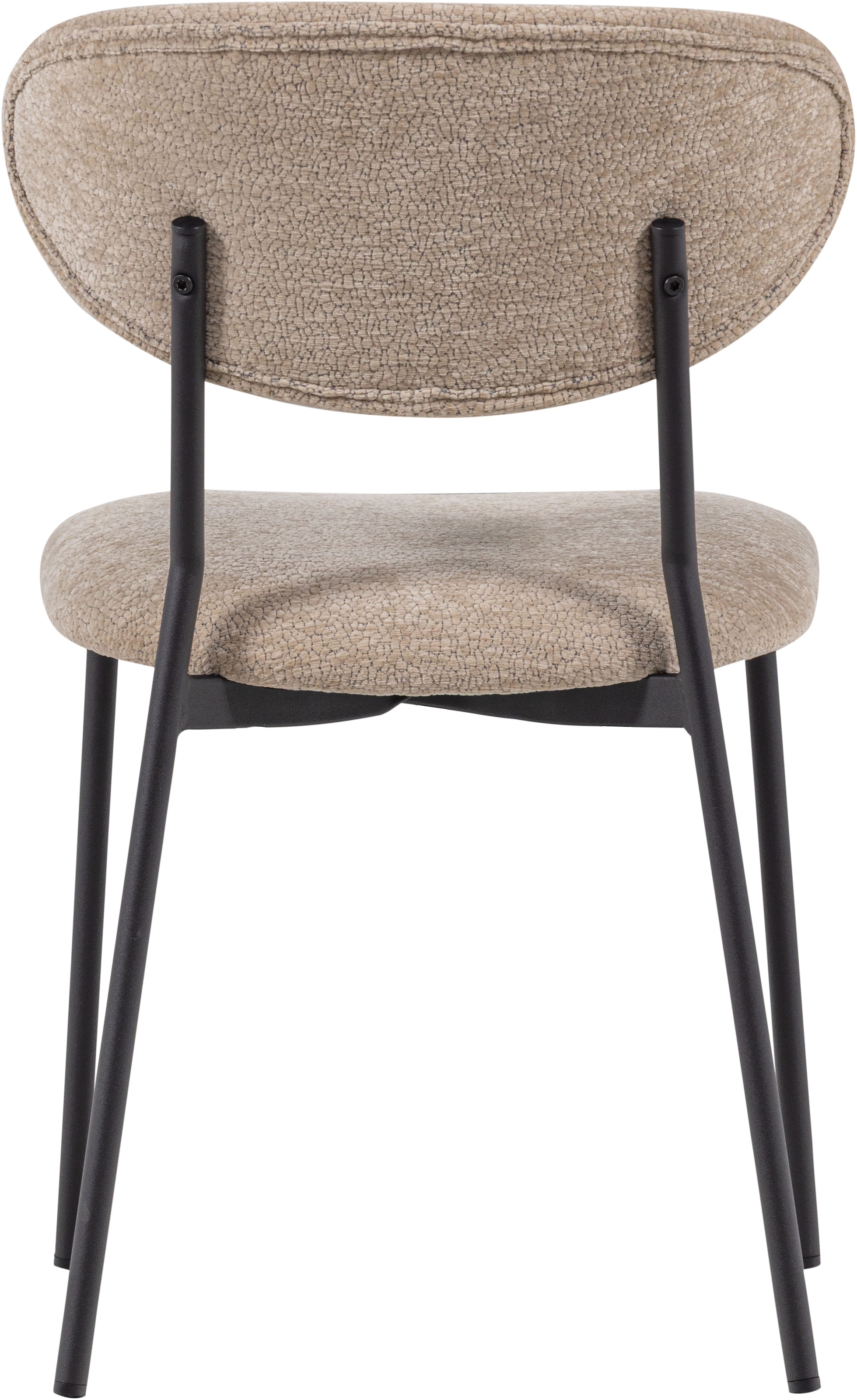 WOOOD Esszimmerstuhl »Kjeld stapelbar mit Bezug und Metallgestell, B 47 x T 53 x H 79 cm« (Set) 2 Stk.(Set, 2 St) Chenille, Tragkraft 120 kg, Geringe Verschleissfestigkeit