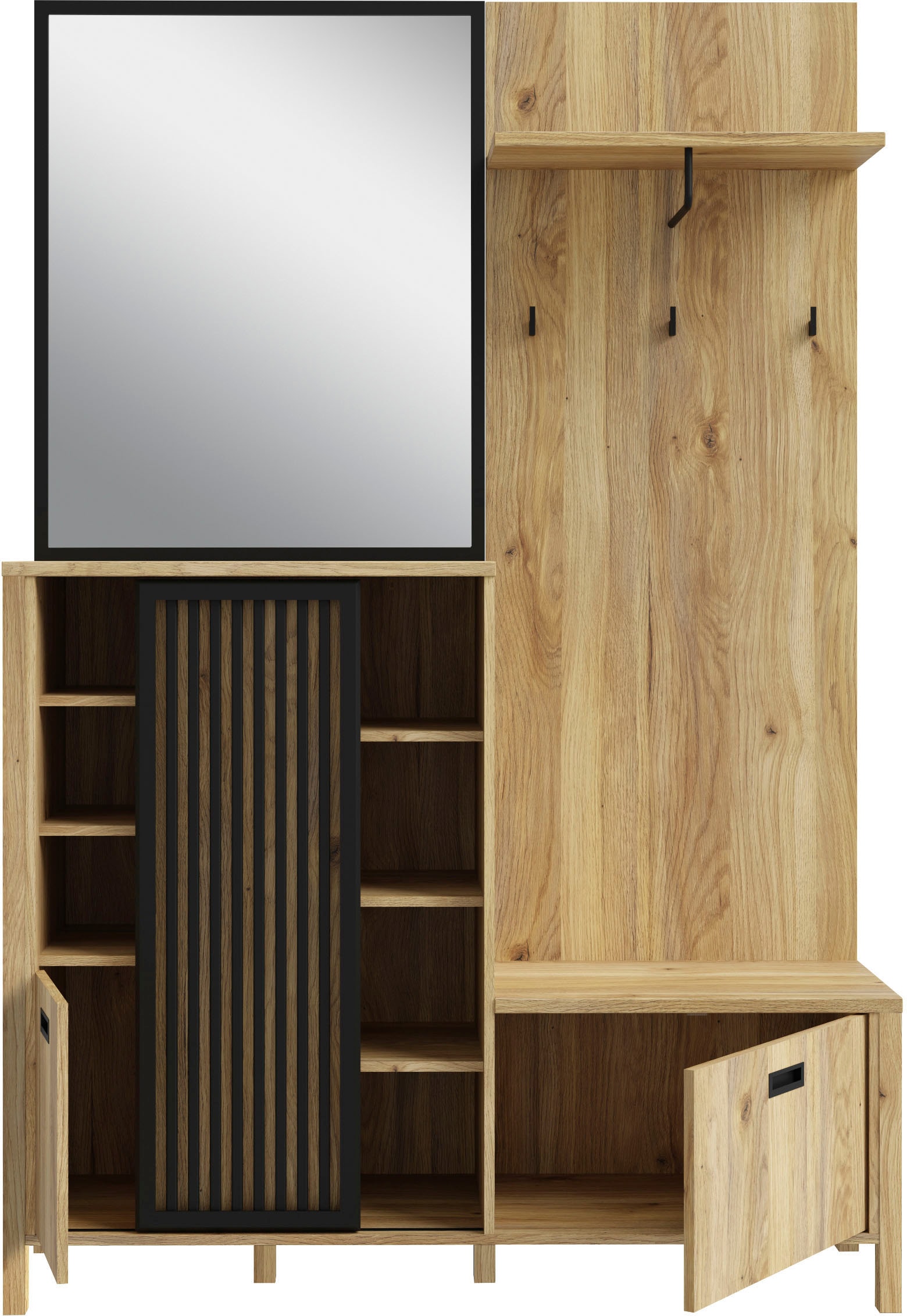 FORTE Vestiaire compact »Jytana« Garde-robe compacte, espace de rangement, aspect lamelles, couleur tendance