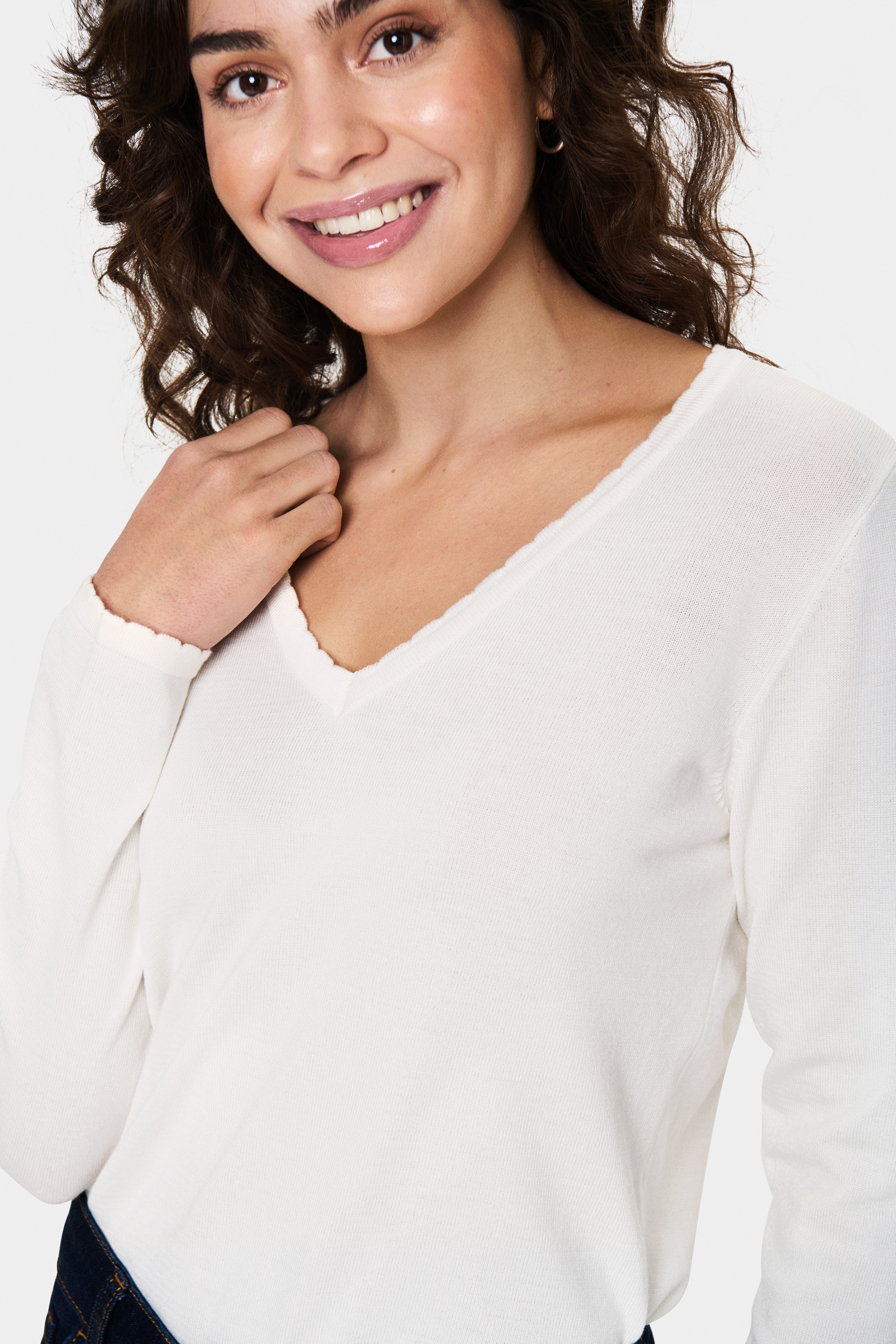 Saint Tropez »MilaSZ LS V-Neck Pullover« Viskosemischung, Regular fit