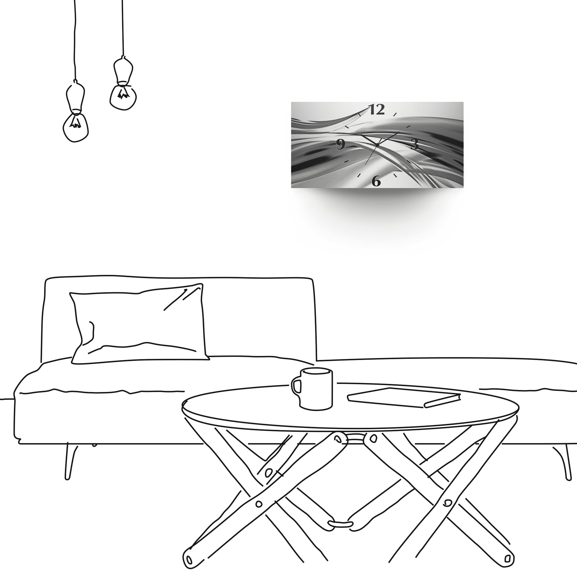 Artland Horloge murale »Schöne Welle - Abstrakt« wahlweise mit Quarz- oder Funkuhrwerk, lautlos ohne Tickgeräusche