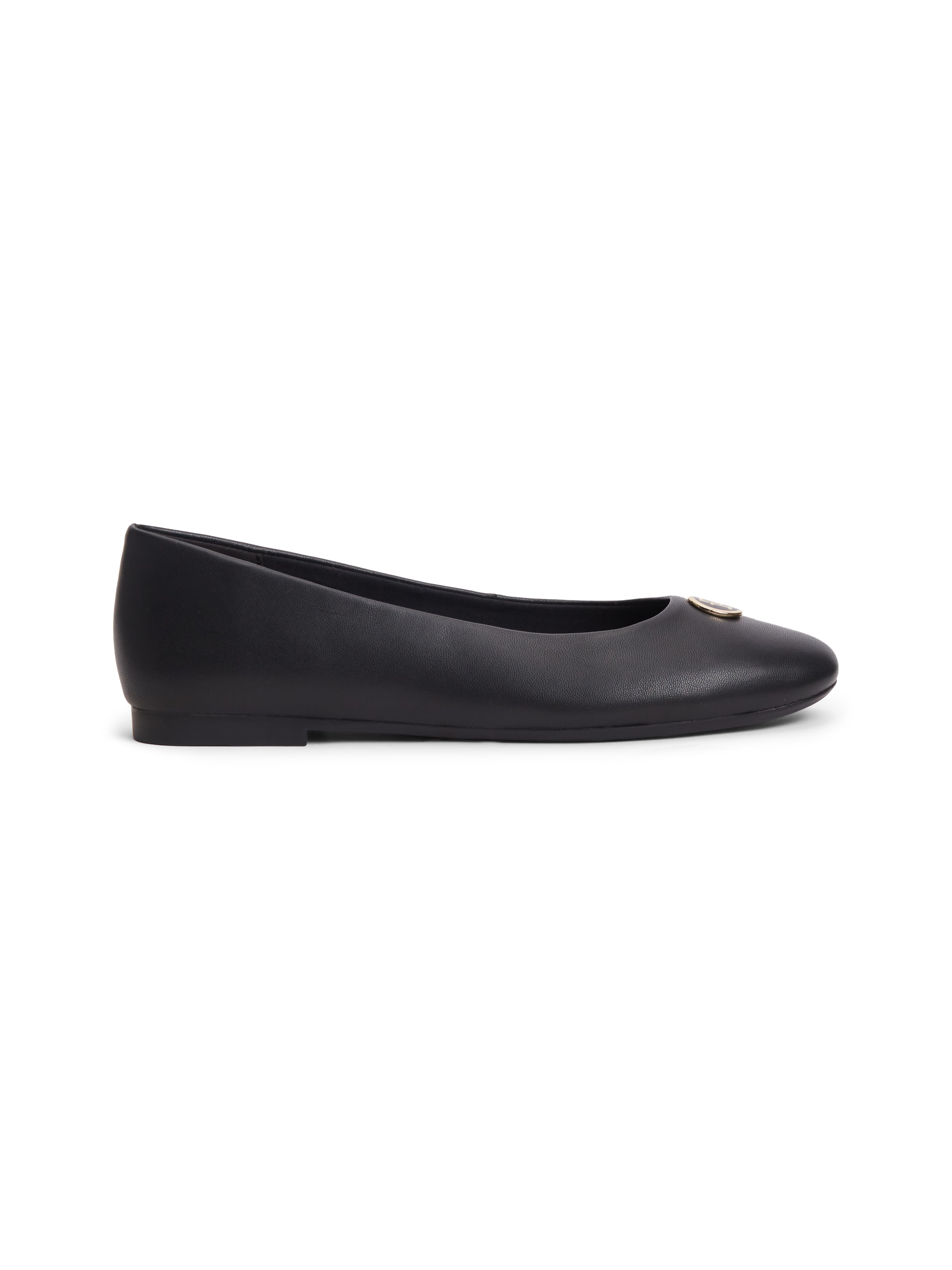 Tommy Hilfiger Ballerine »TH PLATE LEATHER BALLERINA«  Chaussure à enfiler, chaussure business avec élément décoratif élégant - forme étroite