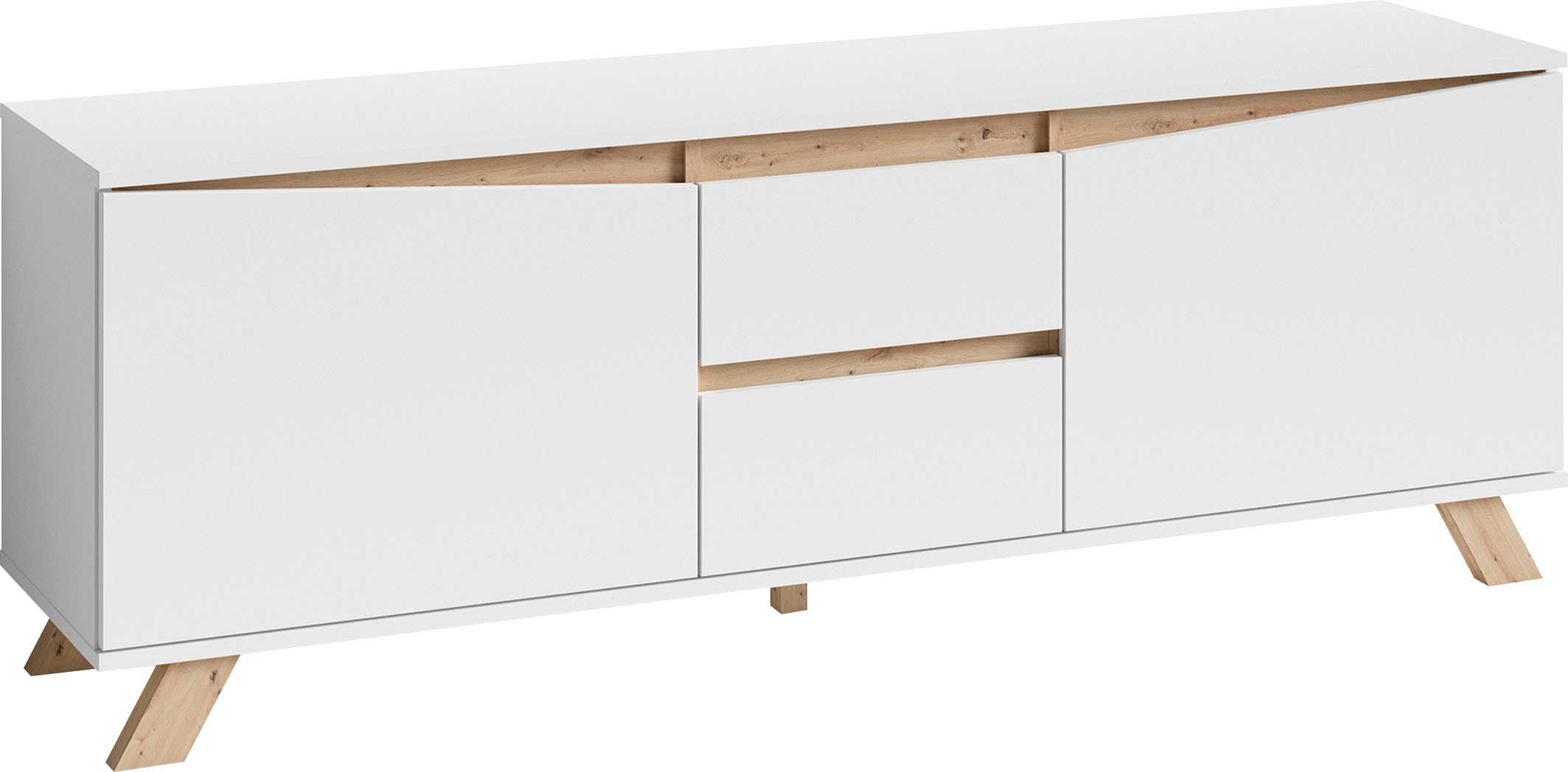 Home affaire Table basse »Valentin« 160cm TV Board mit 2 Türen und 2 Schubkästen in modernem Skandi Design