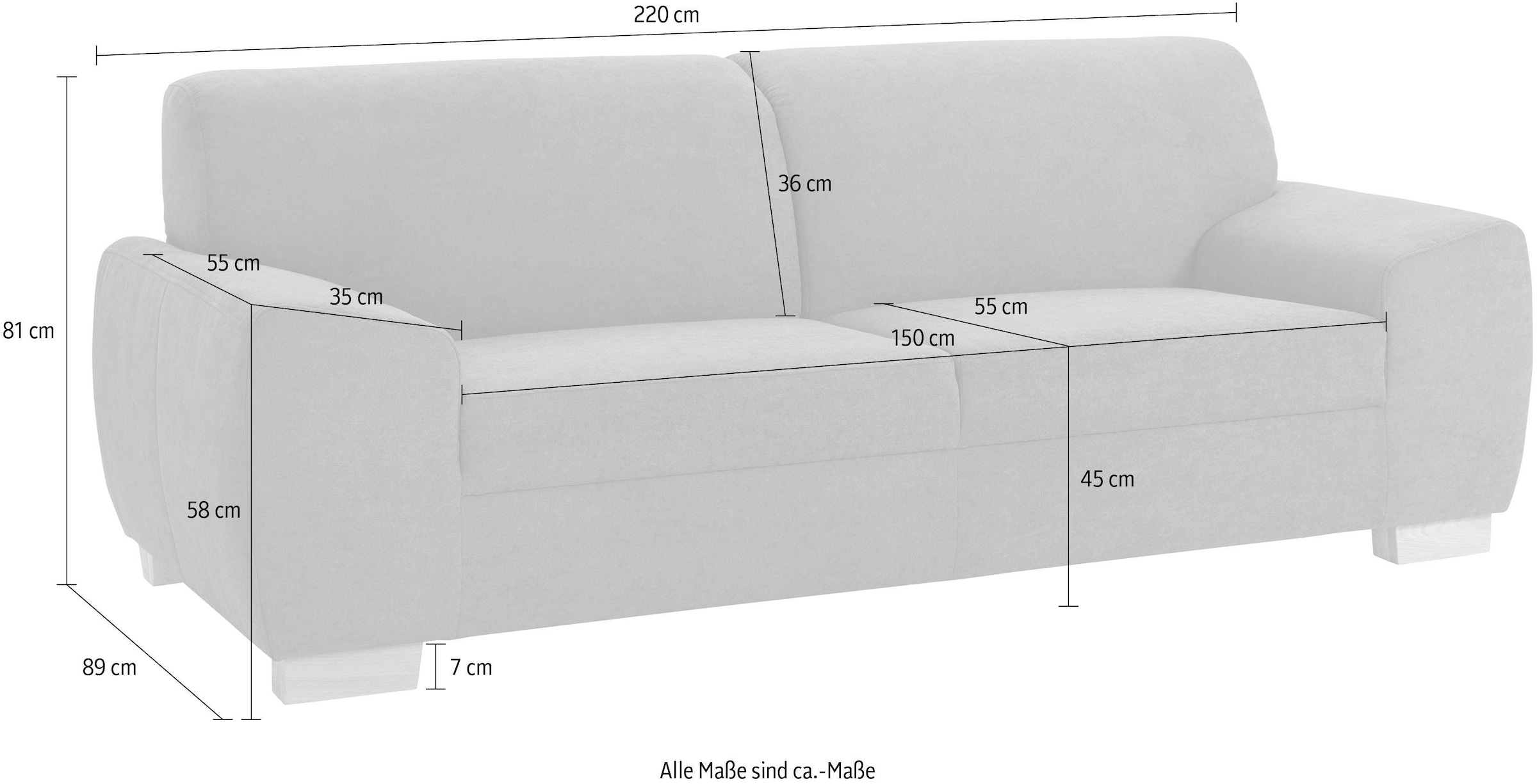 DOMO collection 2,5-Sitzer »Incanto, kubische Formensprache, komfortabel, flache Armlehnen«