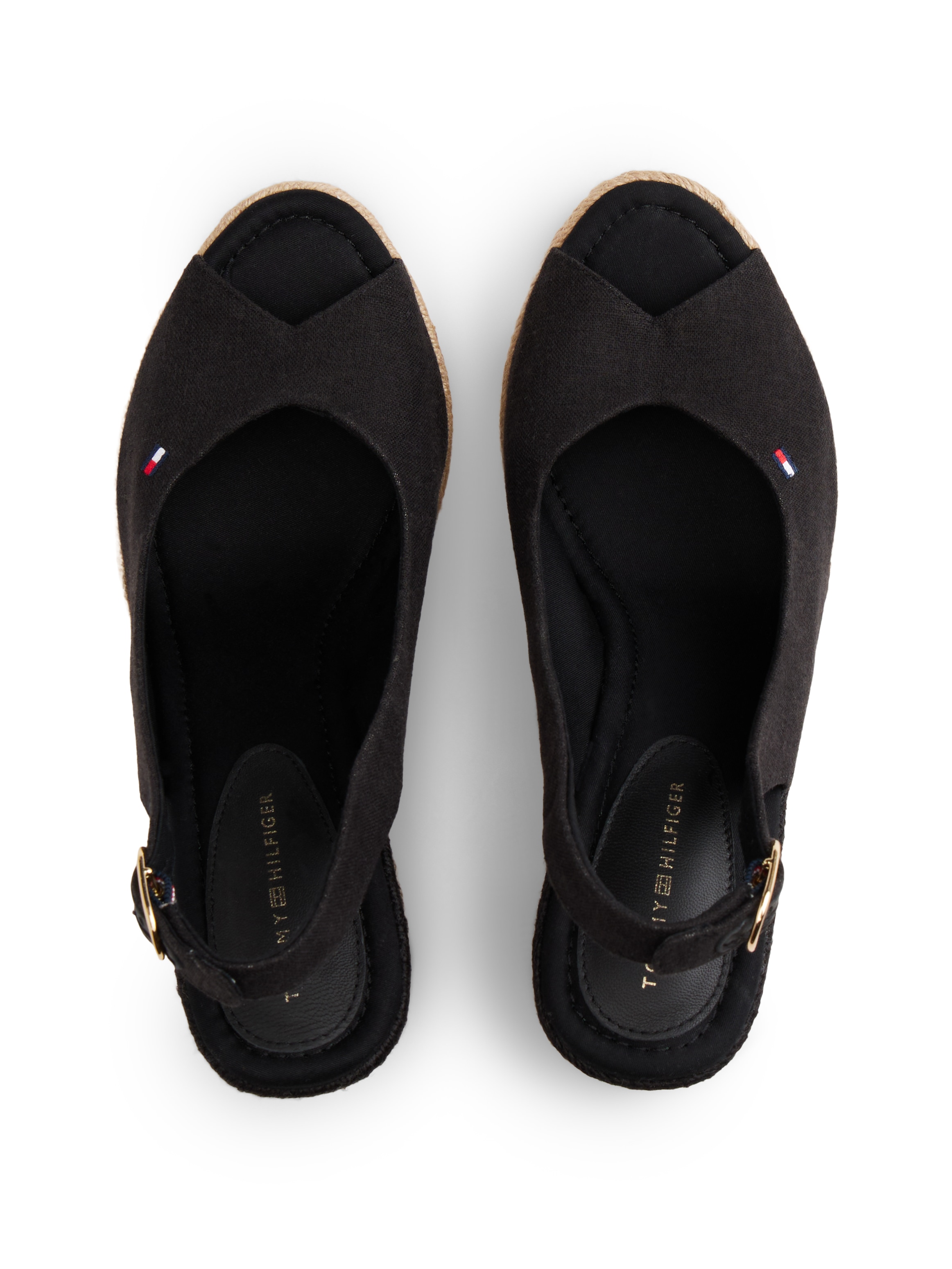 Tommy Hilfiger Sandales à talons hauts »FLAG HIGH WEDGE ESPAD SLINGBACK«  sandale compensée, chaussure d'été, boucle réglable en forme étroite