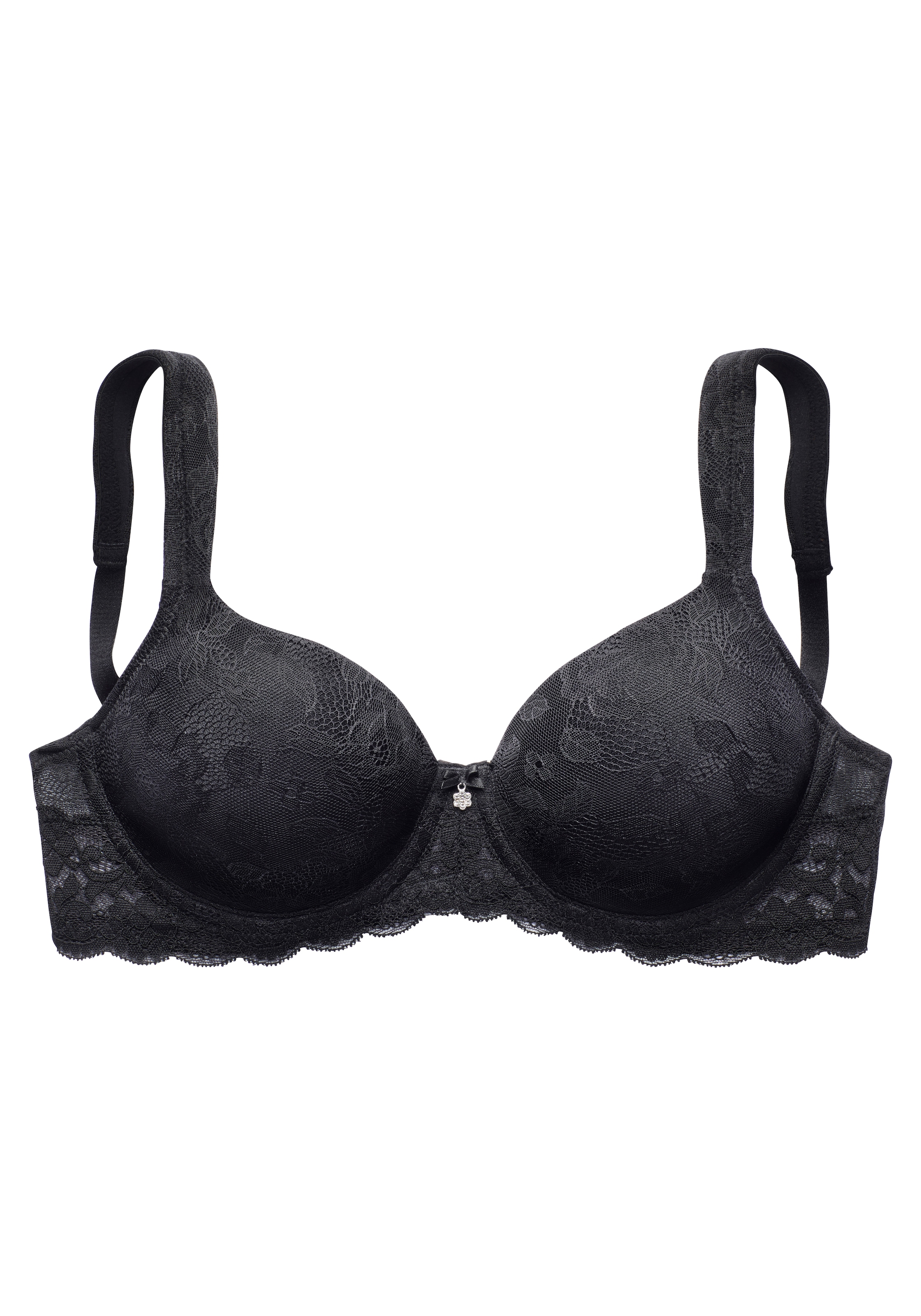 LASCANA Soutiens-gorge moulés », BH mit Bügel, T-Shirt-BH mit Spitze« avec larges bretelles, grandes tailles, lingerie