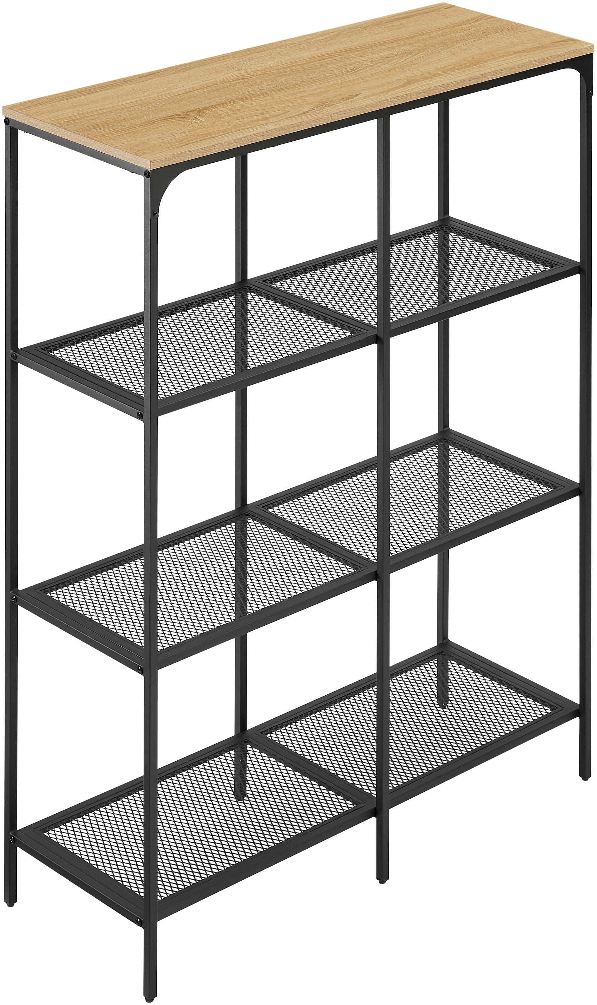 GOODproduct Étagère multi-usages »Amance« natürliche ABS-Kanten, robustes Metallgestell, Höhe 136 cm