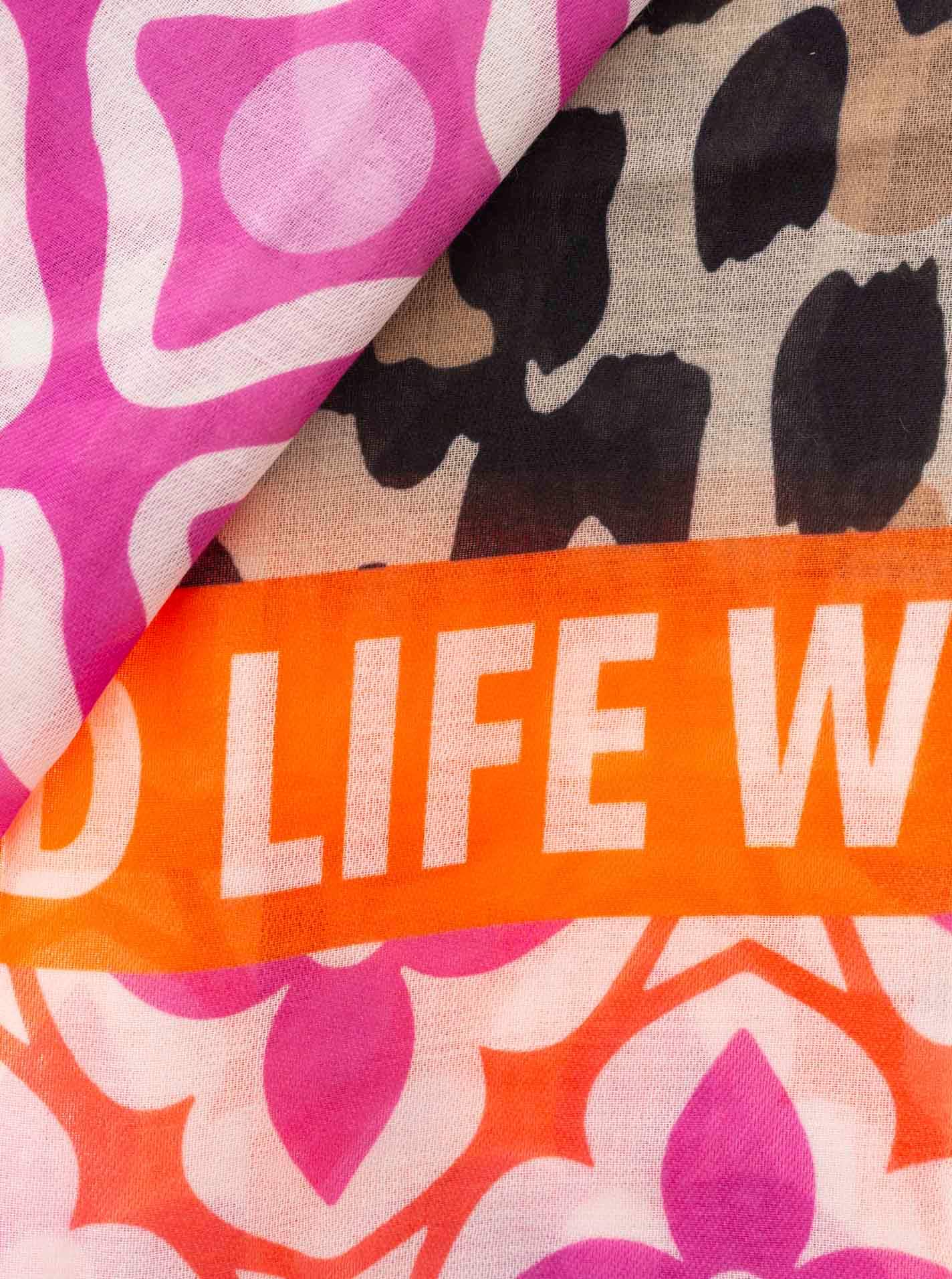 Zwillingsherz Écharpe »"Zitronen Mosaik "« farbenfrohes Muster mit Zitronen, Schriftzug