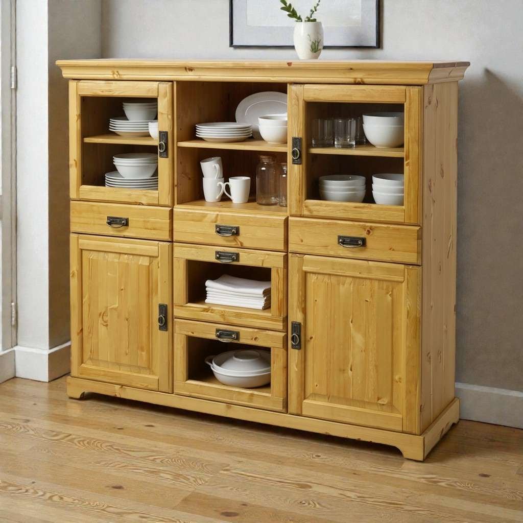GOODproduct Sideboard »Rügen« aus massiver Kiefer, Breite 145 cm, made in EU