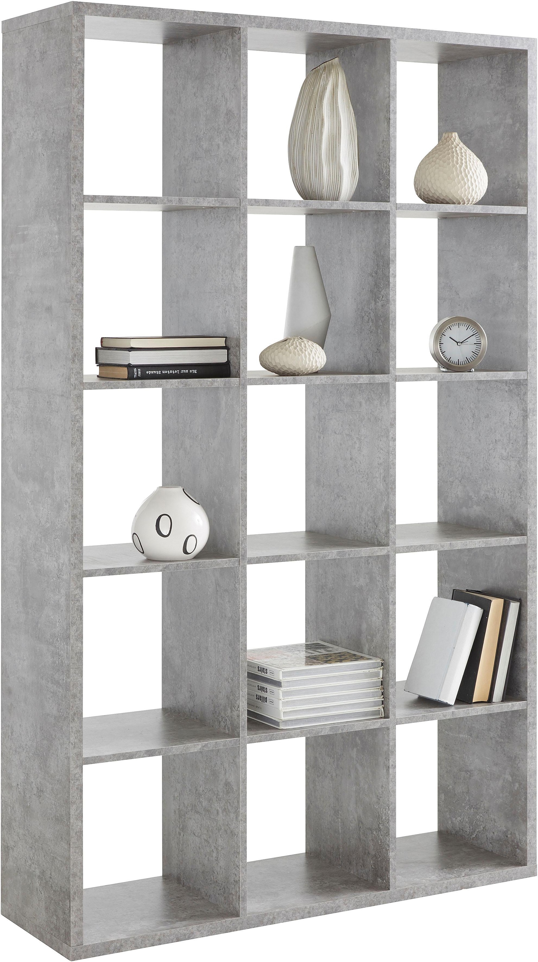 FORTE Étagère sur pied »Mauro, Raumteiler, sorgt für Stil und Ordnung« L/H/P env. 107/176/32 cm,  5 compartiments, chaque compartiment supporte jusqu’à 5 kg, taille compartiment 33x33cm