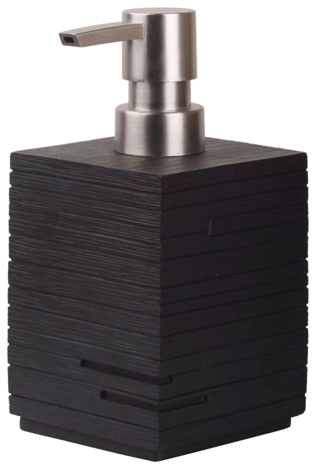 Sanilo Set d'accessoires de salle de bain »Calero Black« bestehend aus Seifenspender und WC-Bürste, geriffelt