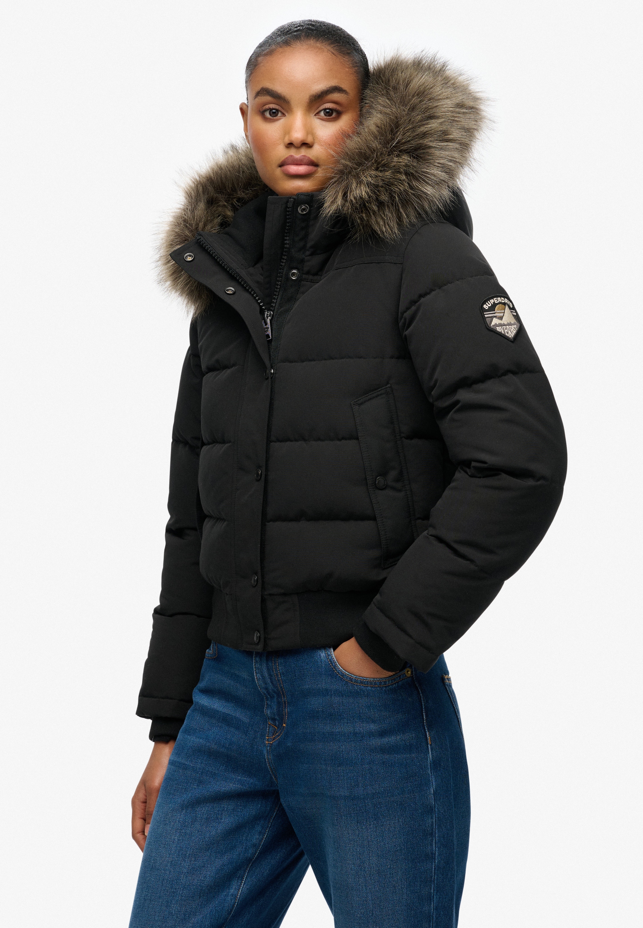 Superdry Steppjacke »EVEREST HOODED BOMBER JKT« mit Kapuze