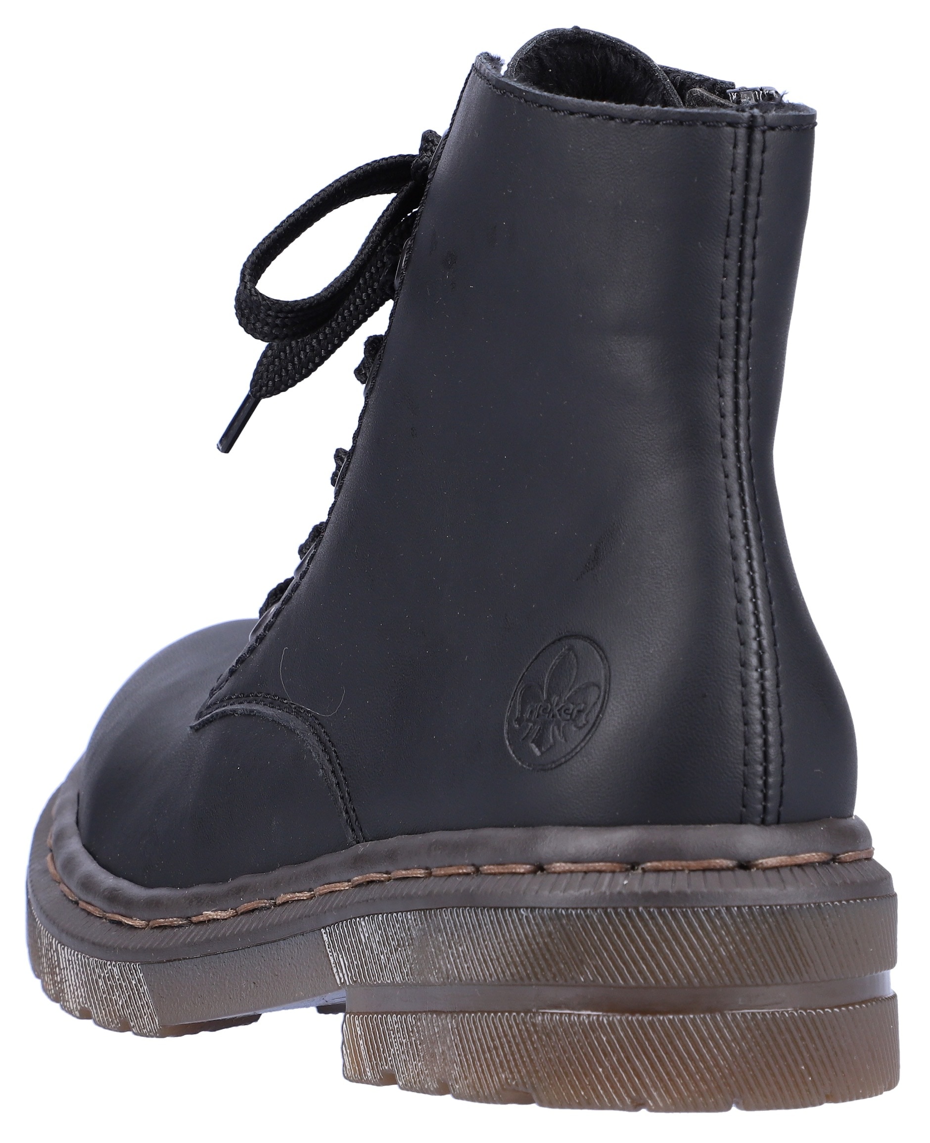 Rieker Bottines à lacets  , bottine à lacets, talon bloc, avec embossage logo