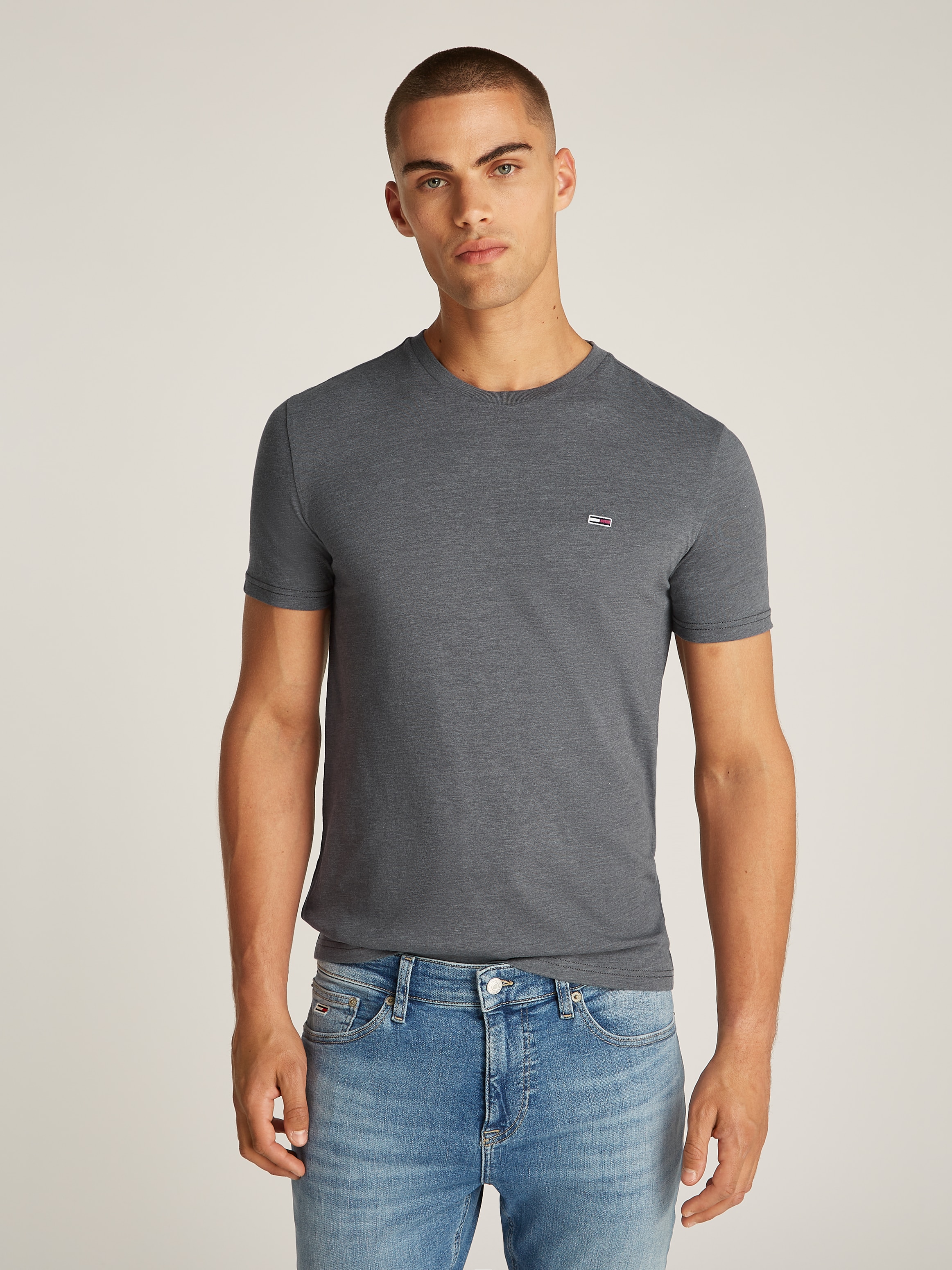 Tommy Jeans T-shirt »TJM XSLIM JASPE HTR TEE EXT« Mit Rundhalsausschnitt