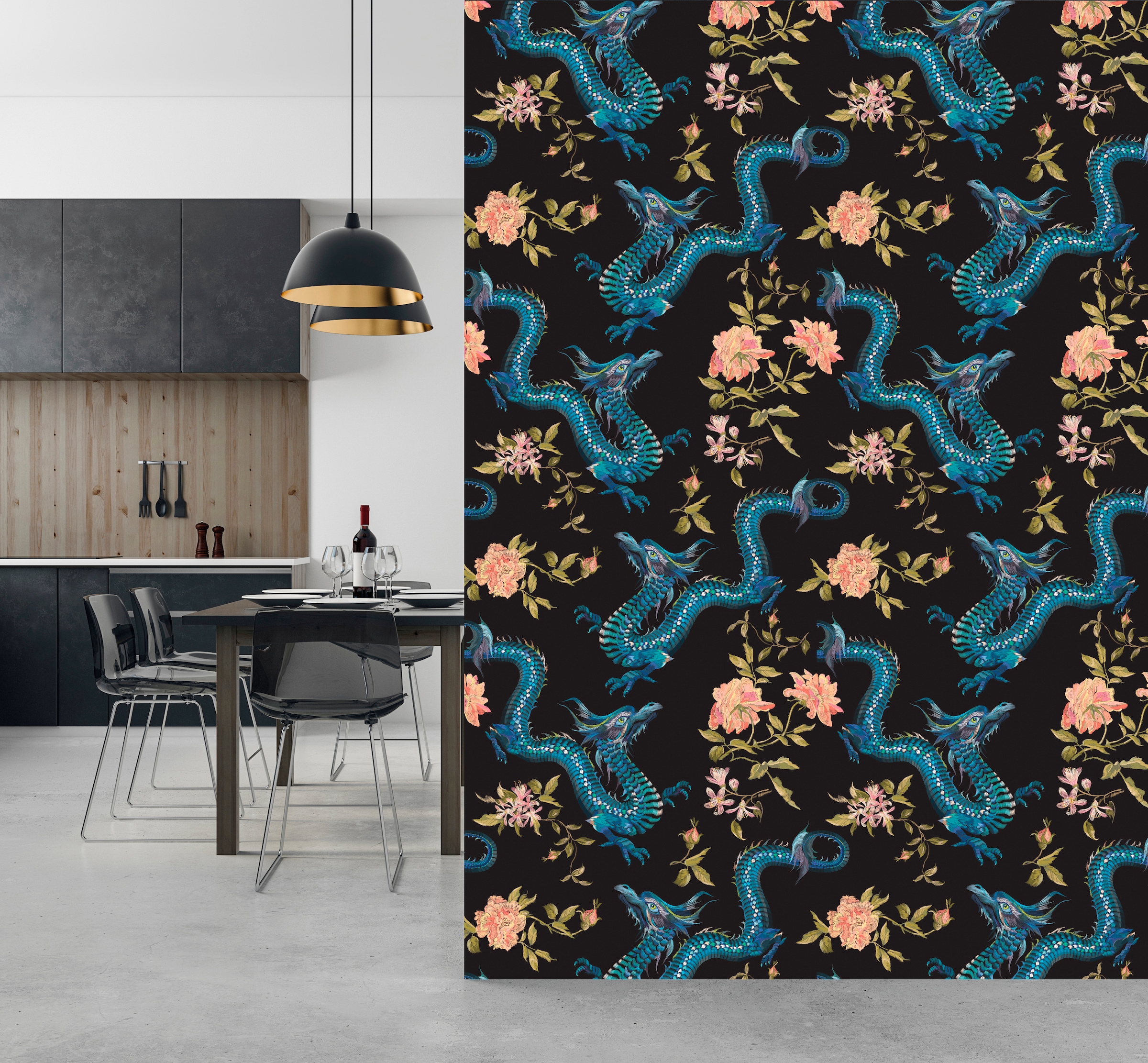 queence Vinyltapete »Angelina« Motiv | bedruckt | botanisch | floral | gemustert | natürlich glatt 90x250cm, selbstklebend, kinderleichte Anbringung, , Sticker