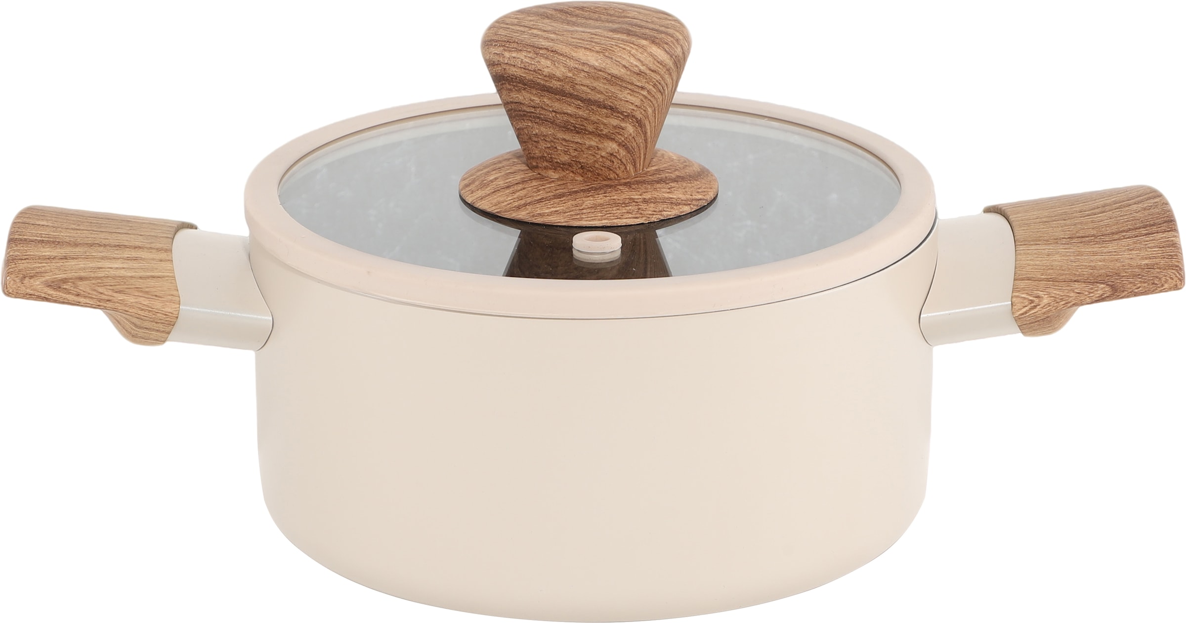 Hanseatic Topf-Set »ALU SCANDI, mit Antihaftbeschichtung« Set, Stielkasserolle 16 cm, Kochtopf 16/20/24 cm, Bratpfanne 24/28 cm, 9 tlg. Aluminium