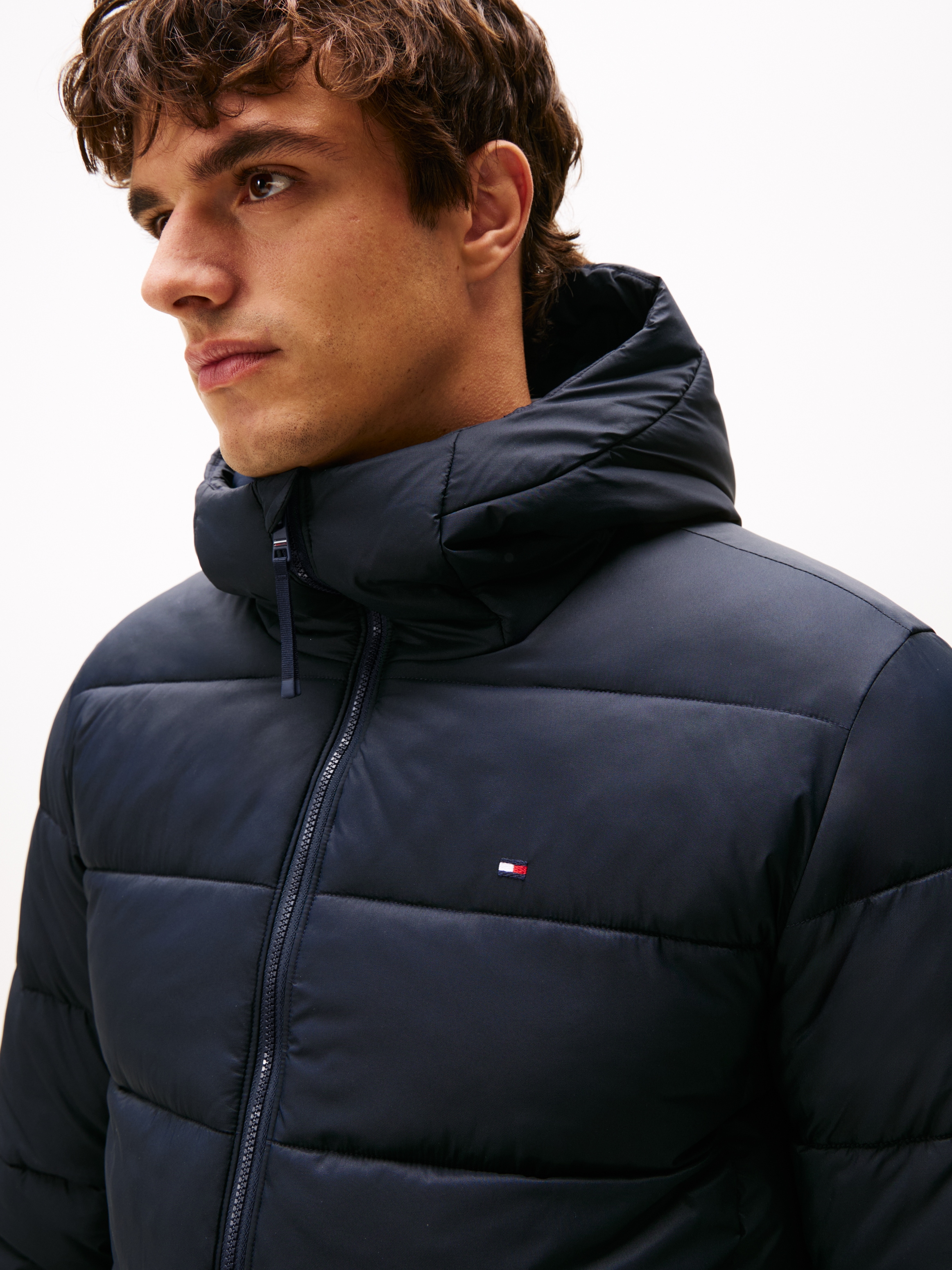 Tommy Hilfiger Steppjacke »MID WEIGHT HOODED JACKET« mit Kapuze Winterjacke, Übergangsjacke