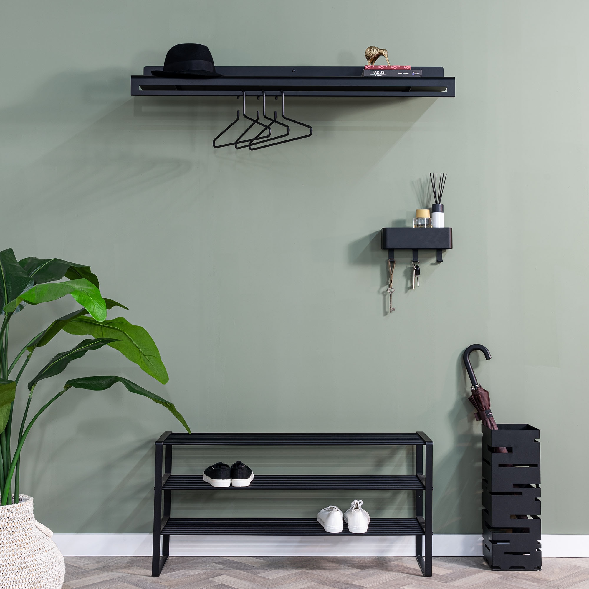 Spinder Design Barre de penderie »SWAY 120« étagère murale 2-en-1 + porte-manteau