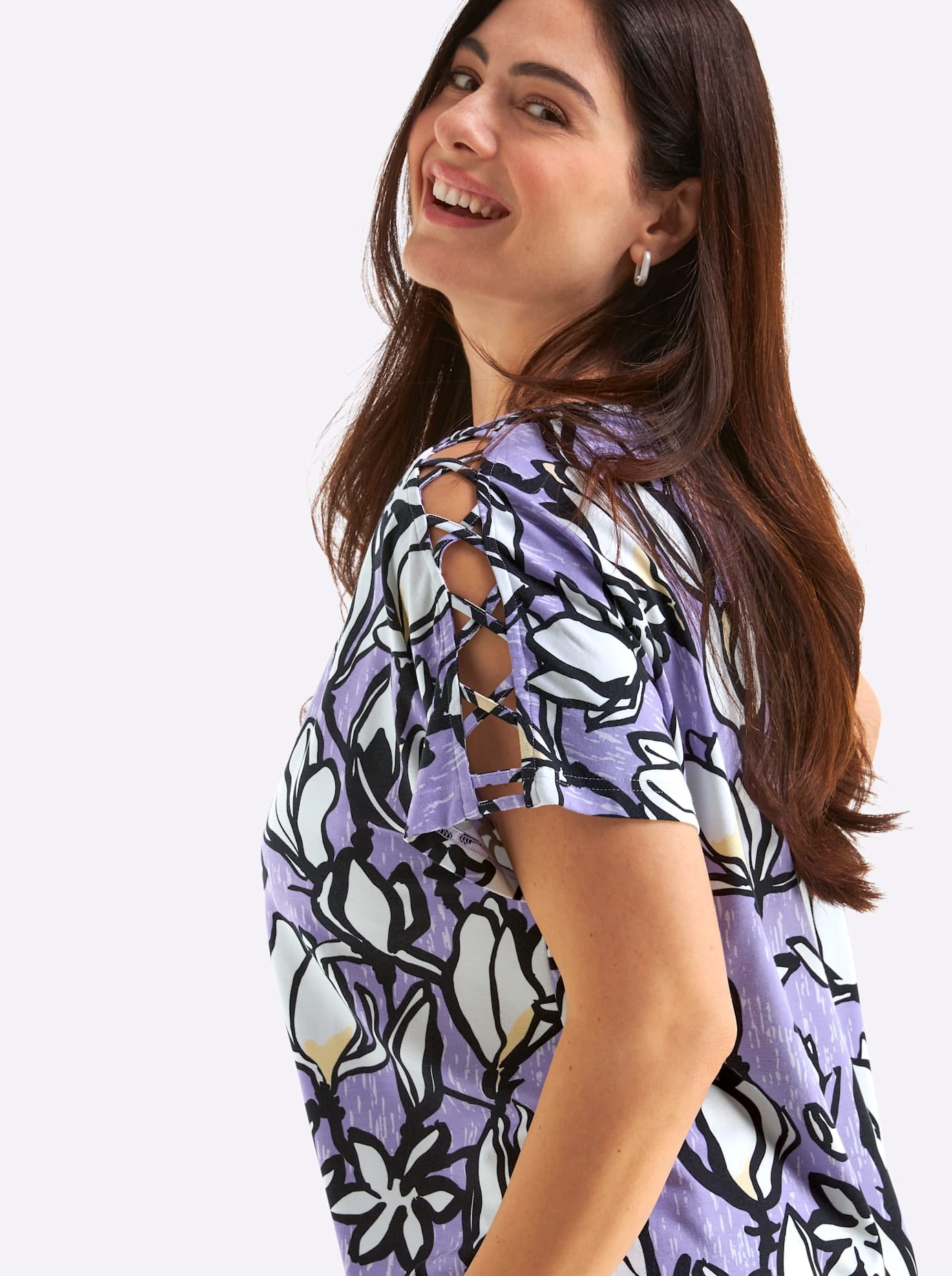 Sheego T-shirt en V »Kurzarm-Shirt« 1