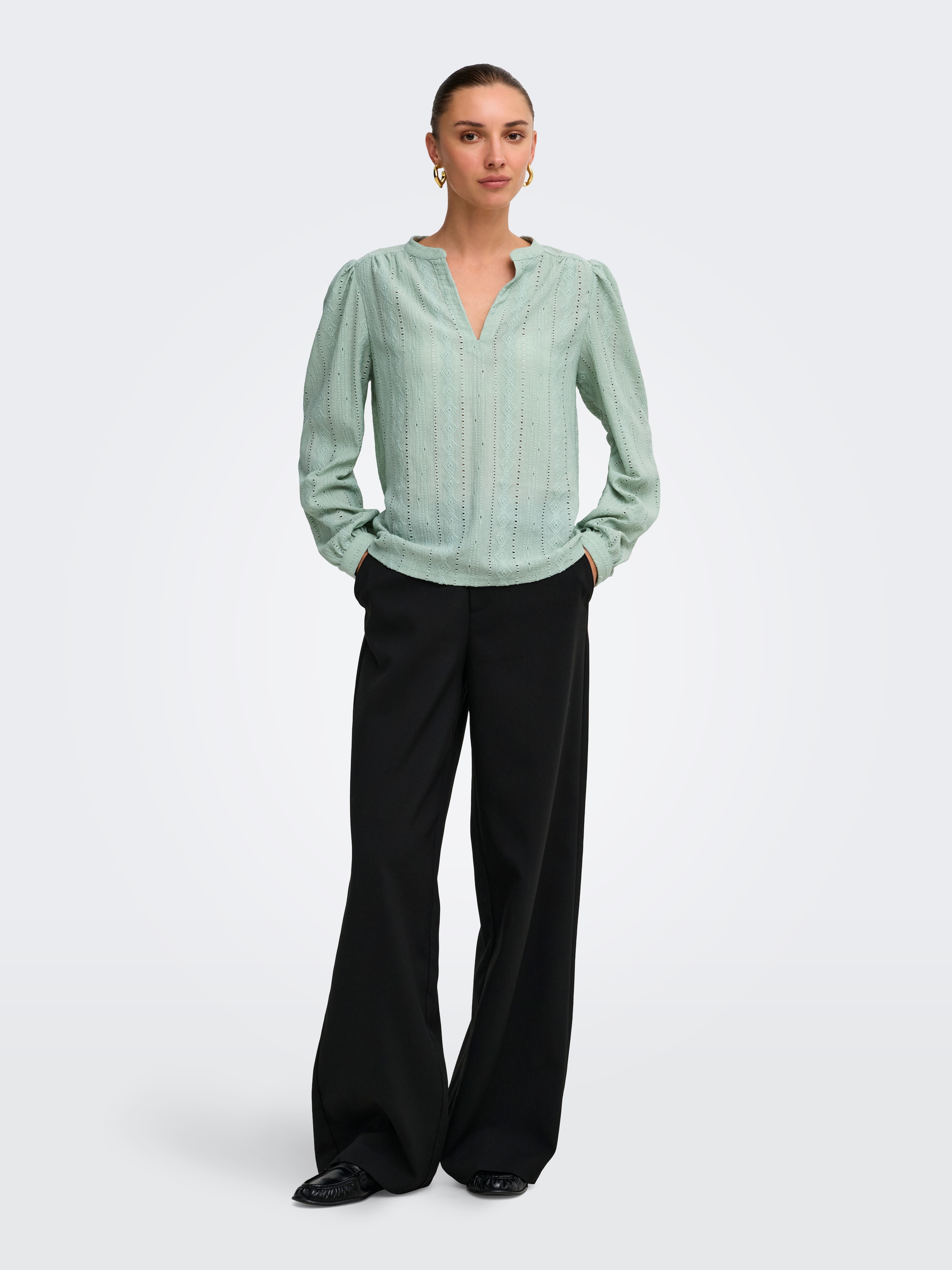 ONLY Blusenshirt »ONLMINNA L/S TOP JRS« Kunstfaser, regular fit