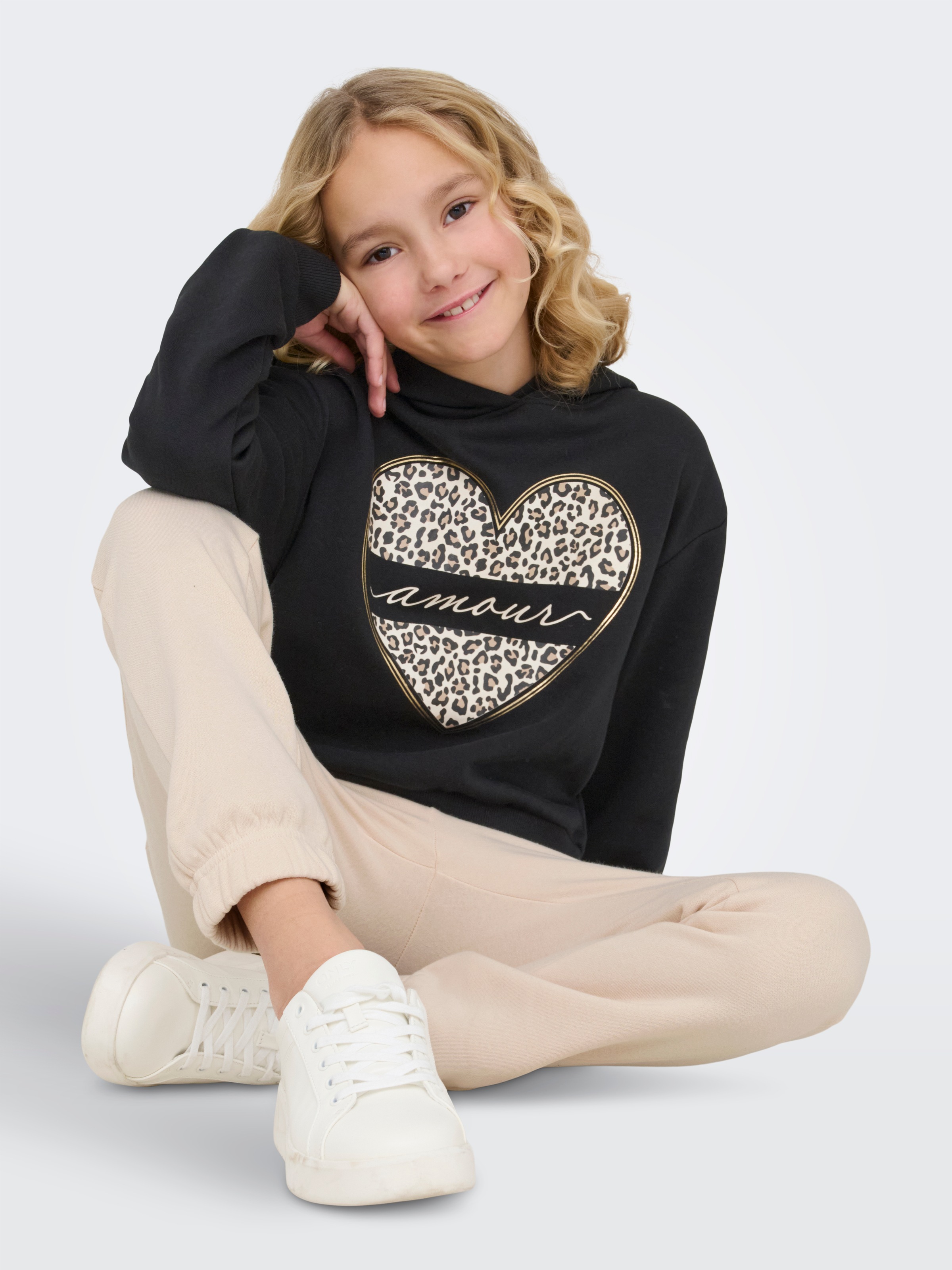 KIDS ONLY Kapuzensweatshirt »KOGCOOPER LIFE HEART LS HOODIE SWT NOOS«

