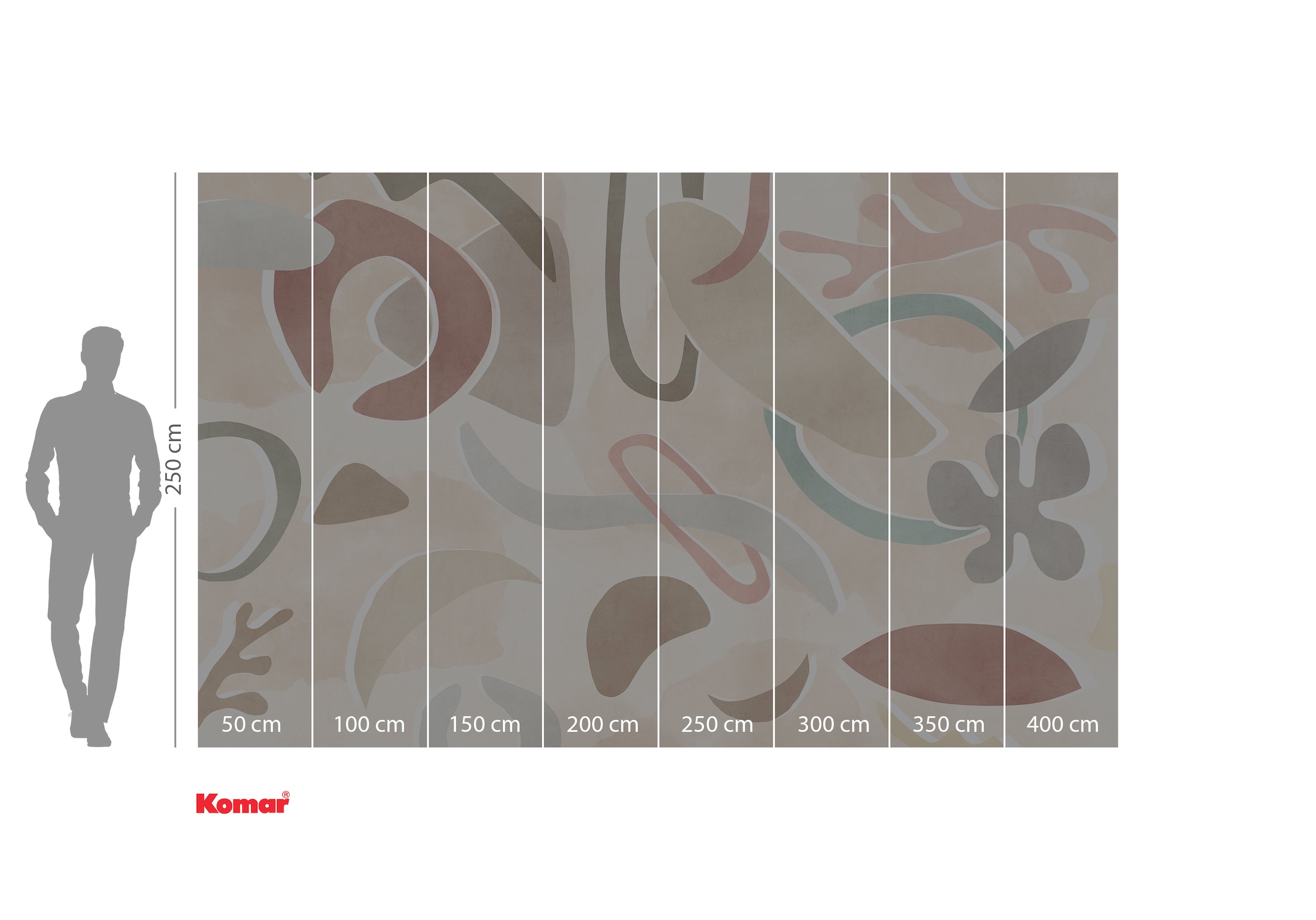 Komar Fototapete »Digitaldruck Vlies -  Paradox Parallelogramm - Grösse 400 x 250 cm« bedruckt | floral | geblümt | gemustert | tropisch glatt Wohnzimmer, Schlafzimmer