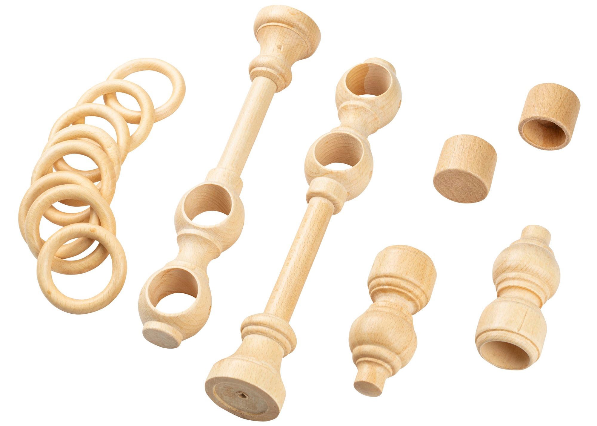 SN DECO GROUP Gardinenstange »Filigrano« 2 läufig-läufig Fixmass 28 mm, Holz, verschiedene Längen und Farben, Komplettset