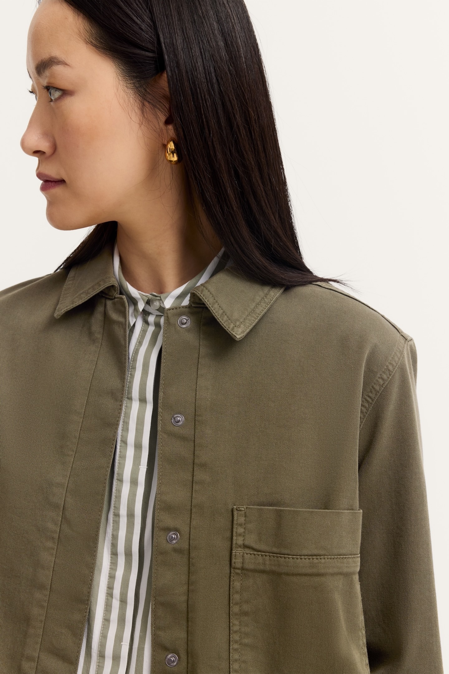 bugatti Veste en jean »Hemdkragen« mit verdeckter Knopfleiste