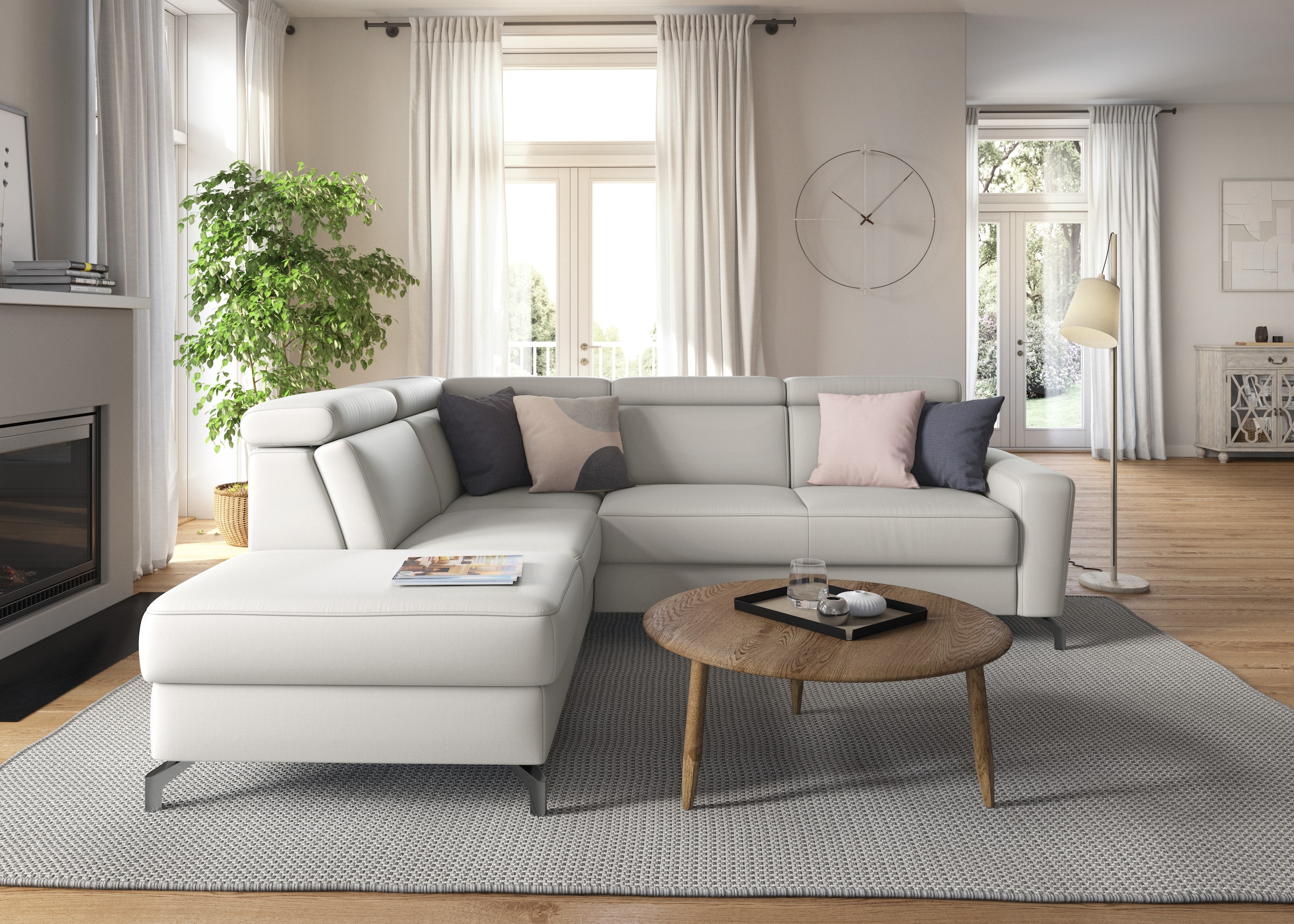 sit&more Ecksofa »Scarlett L-Form« inklusive Kopfteilverstellung, wahlweise mit Bettfunktion, Bettkasten