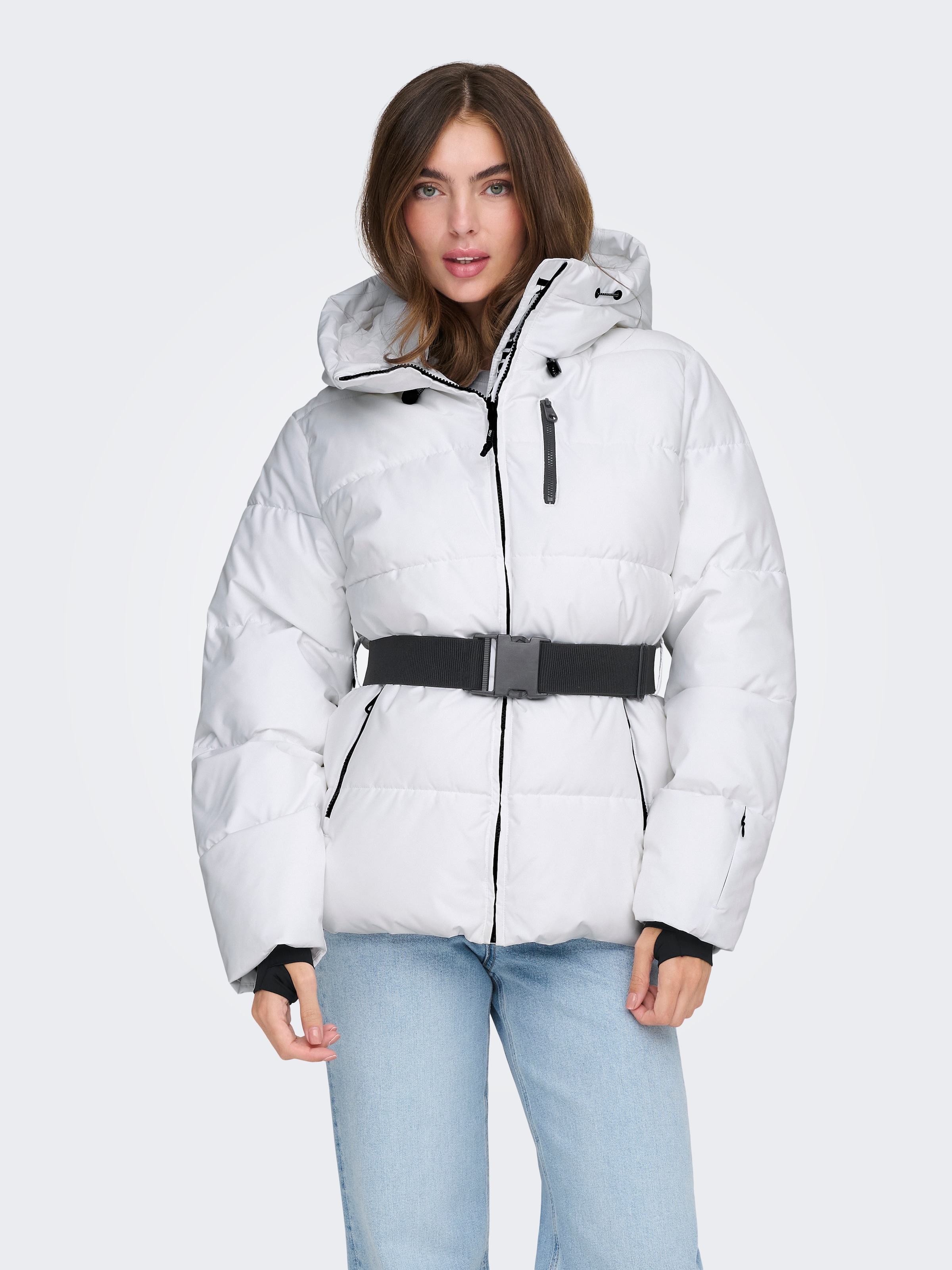 ONLY Steppjacke »ONLHARPER LIFE BELTED PREMIUM JACKET OTW« mit Kapuze