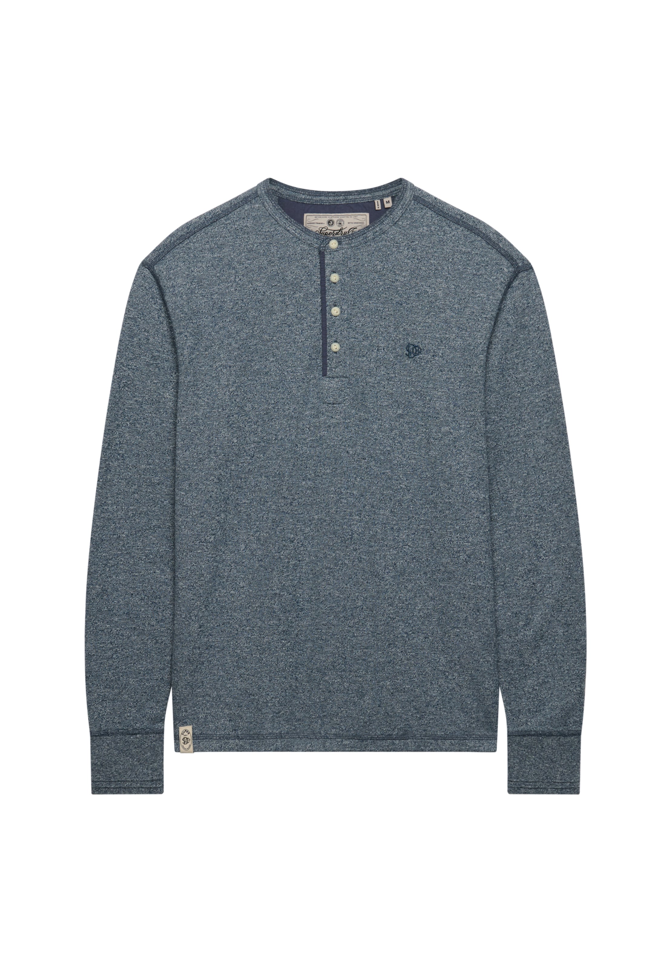 Superdry T-shirt à manches longues »MINI SLUB WAFFLE LS GRANDAD« Coupe ample, col rond, en coton