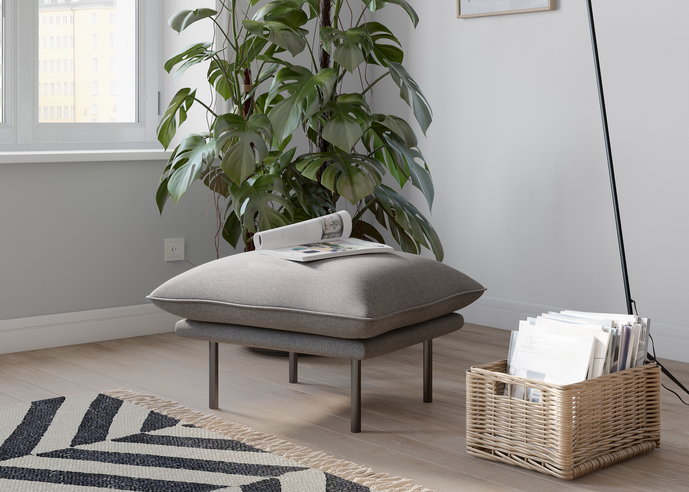 Home affaire Polsterhocker »Stine« Besonderes Design durch Kissenoptik und Keder, by Morten Georgsen