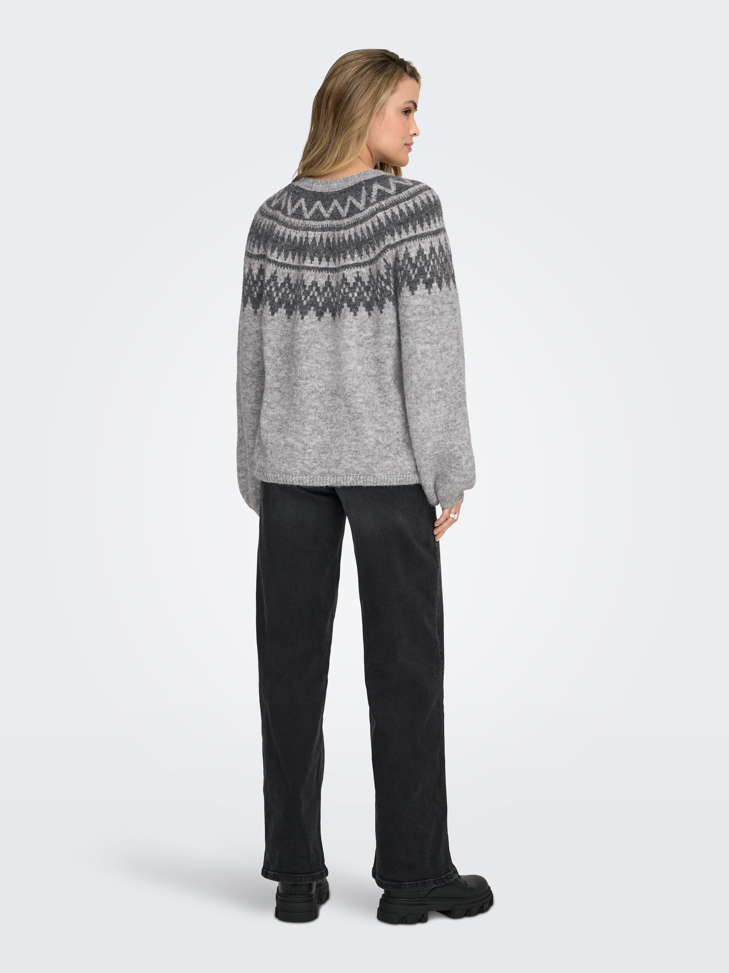ONLY Pull en tricot »ONLREYKJA LS O-NECK KNT«, mit Wolle und Stretchanteil