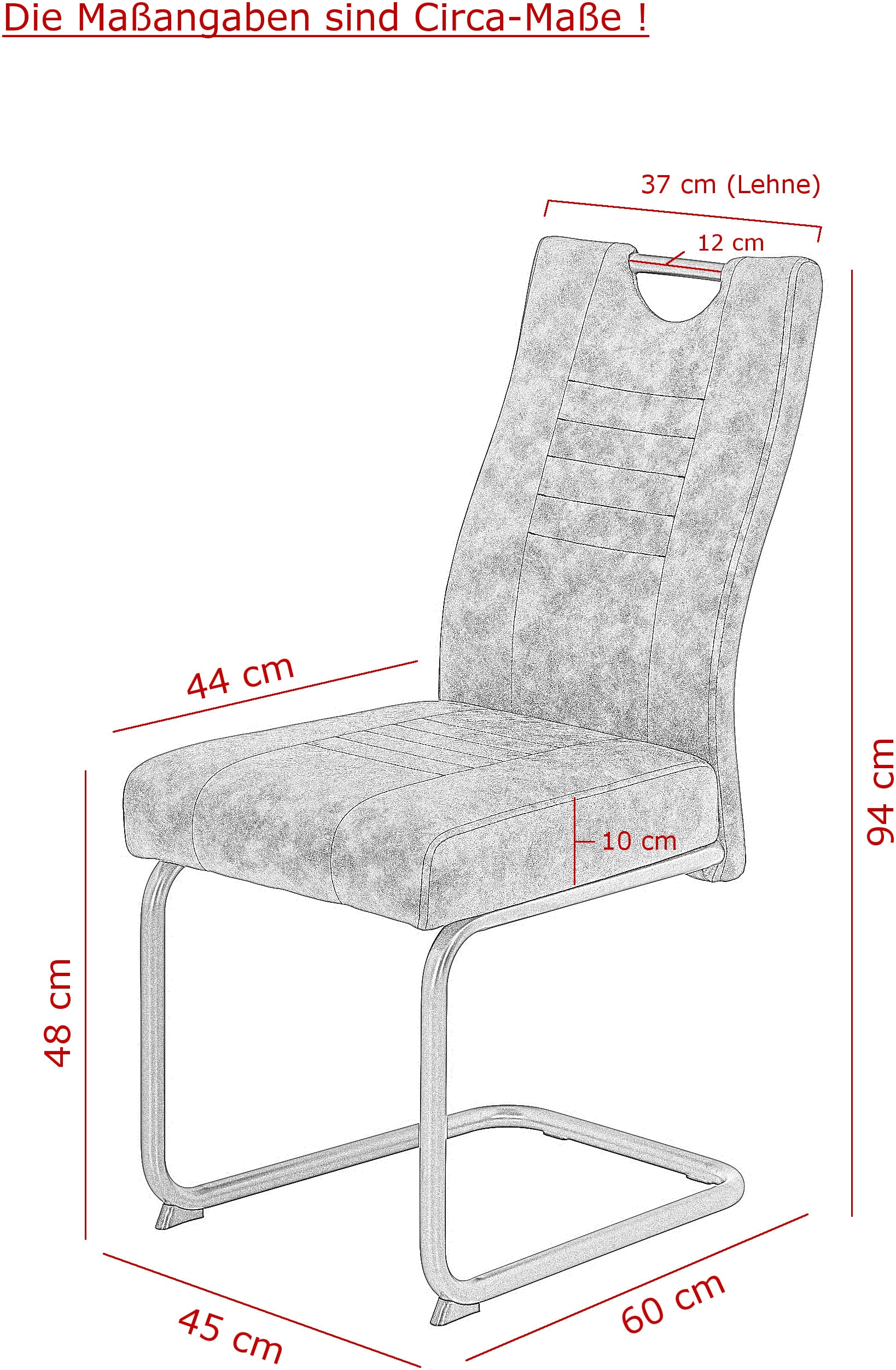 GOODproduct Freischwinger »Altona« (Set) 2 Stk.Federkern und Griff, 140 Kg Belastbarkeit, 2er und 6er Set