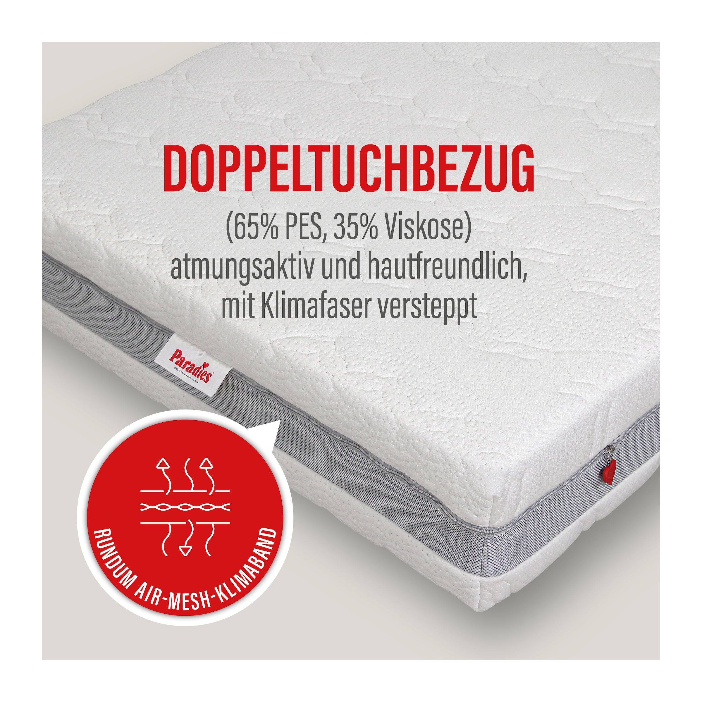 Paradies Matelas à ressorts ensachés »Paradies Prolife Strong XXL Version des Testsiegers*« 22 cm hoch Raumgewicht: 35 kg/m³ 1 cuis tlg. Kaltschaumversion Note GUT (2,2), getestet in 90x200 cm, Härtegrad 3